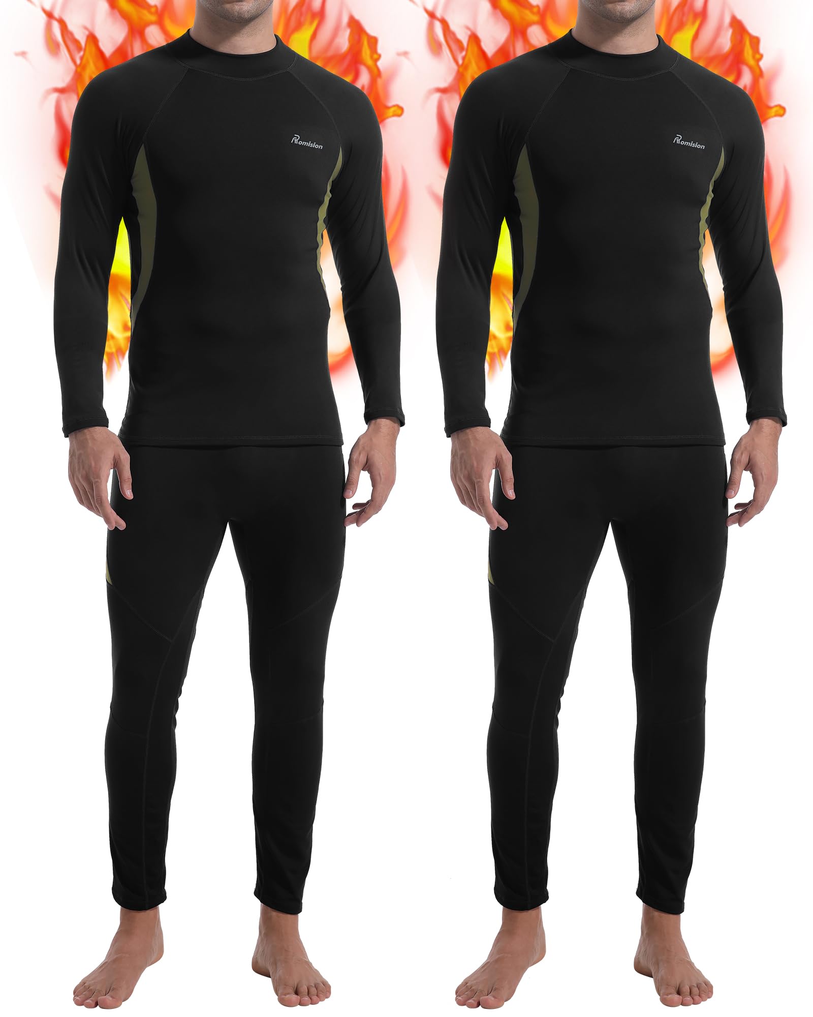 Rómpision 2 Pack De Ropa Interior Térmica para Hombre, Conjunto De Ropa Interior Funcional Suave