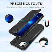 Vista 4 de Funda tipo cartera para iPhone 12/12 Pro de 6.1 pulgadas - [Fuerte magnético] Funda de piel sintética con tarjetero y función atril para teléfono