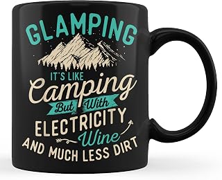 TUANDANG GOOD DEAL Glamping Definition - Glamper Glamorous Camping Camper Black Coffee Mug 11oz…