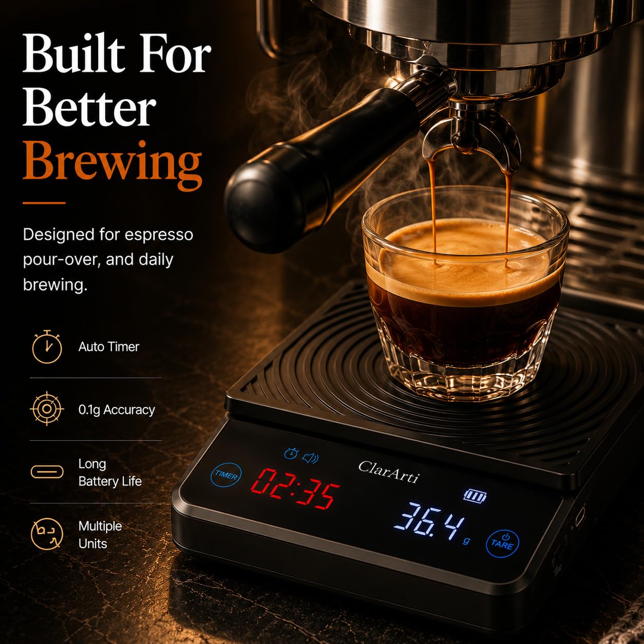 Báscula electrónica de café