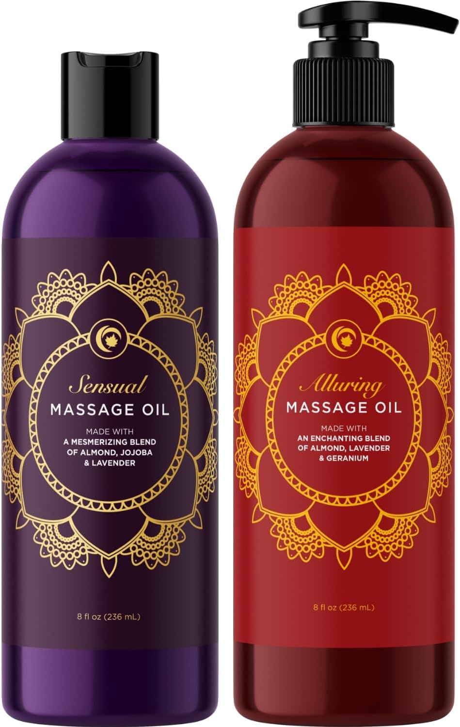 Alluring Massage Oils for Massage Therapy - Maple Holistics Massage Oil Kit with Aromatherapy Lavender Massage Oil Plus Foral Massage Oil for Sensual Aromatherapy Made with Pure Essential Oils