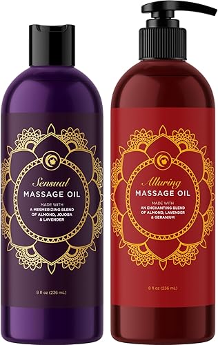 Aceites de masaje seductores para terapia de masaje, kit de aceite de masaje Maple Holistics con aceite de masaje de lavanda de aromaterapia más