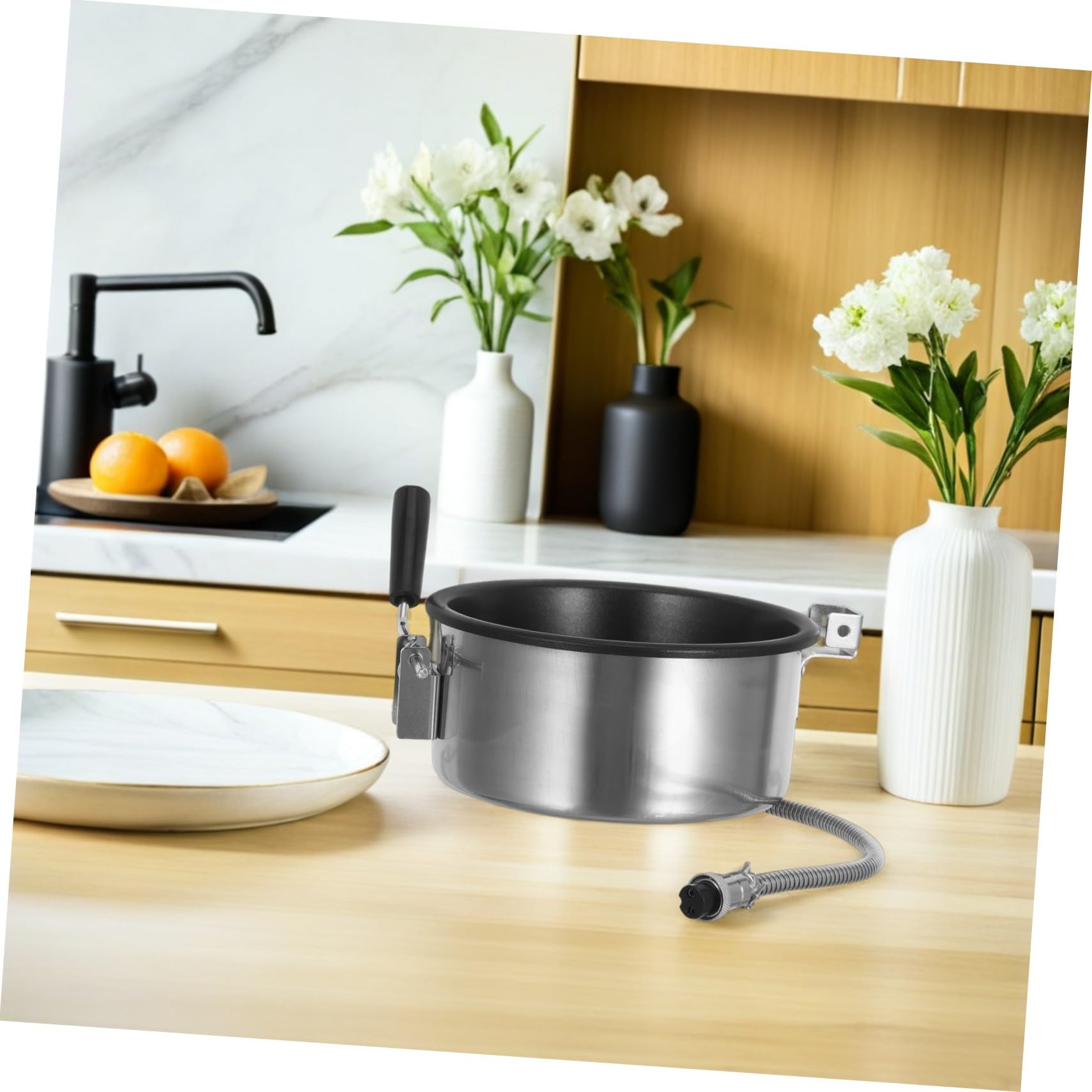 TOYANDONA Olla Antiadherente para Hacer Palomitas 8 Onzas de Metal, Accesorio Comercial para Máquina de Palomitas, Resistente al Calor, Repuesto para Palomitero en Fiestas y Uso Doméstico
