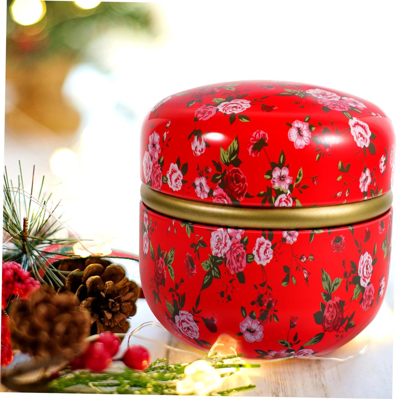 Set di 4 Barattoli in Latta Decorativi per Biscotti e Caramelle