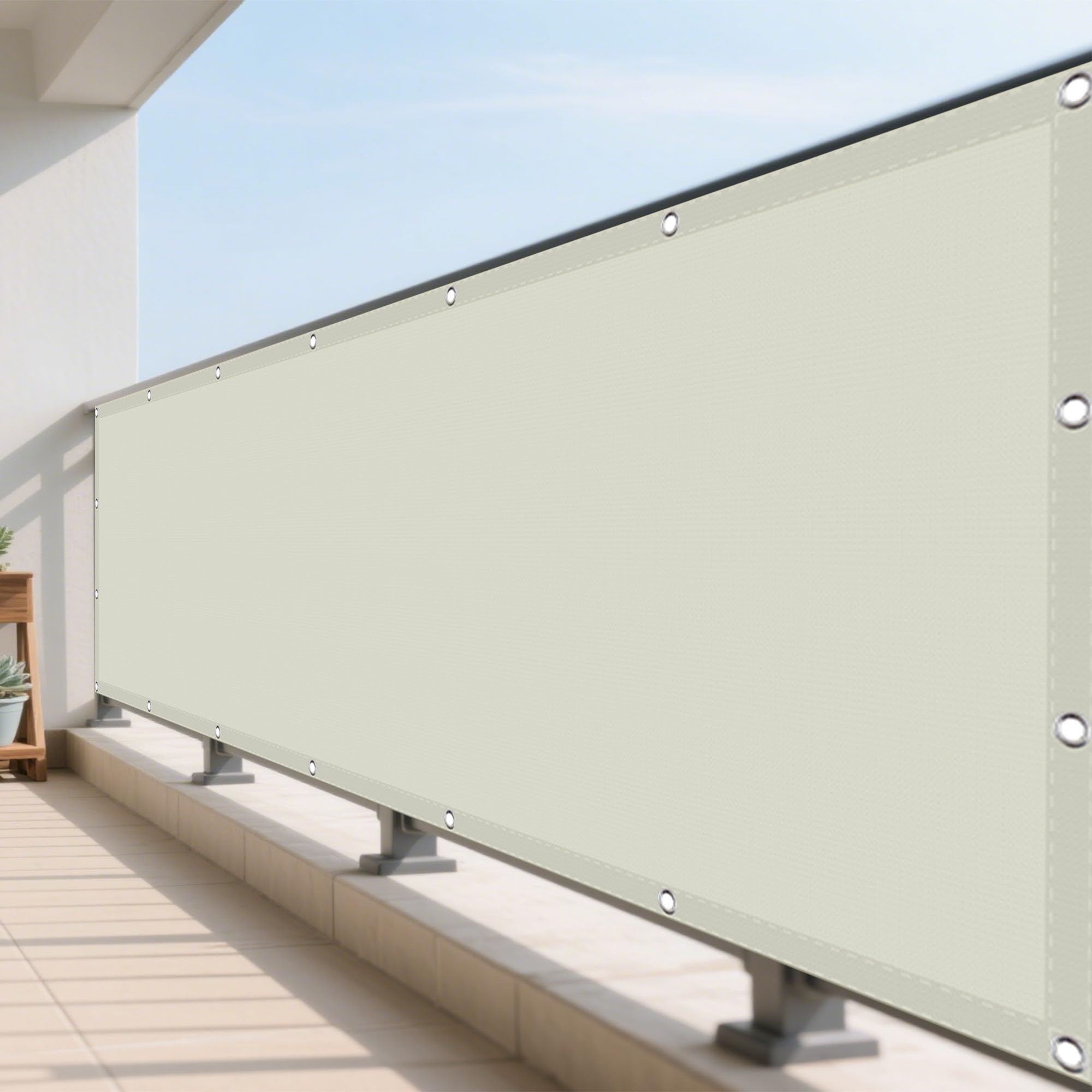 Voile d'ombrage respirant blanc cassé pour éliminer la chaleur du balcon