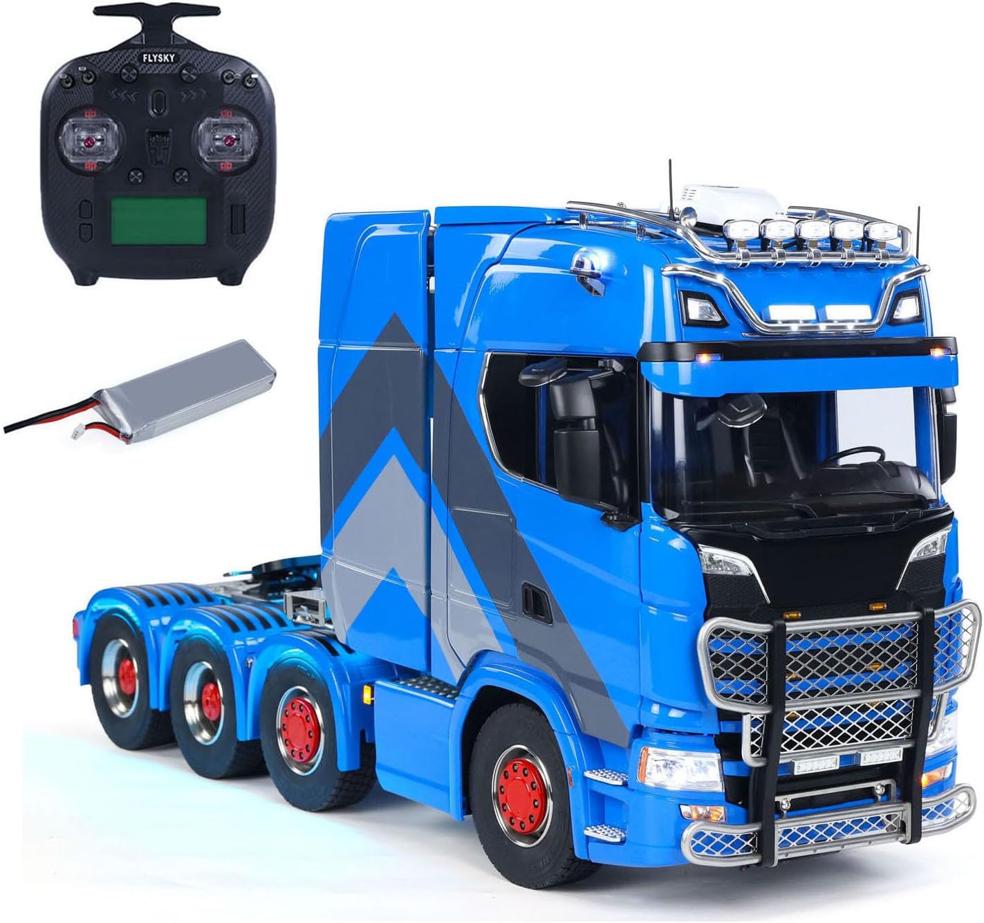 770S 1/14 RC Tractor Truck 8x8 Metal Chassis Remote Control Lorry ST8 Battery Cabin Suspension System Light Sound System Smoke Unit Hobby Grade Model