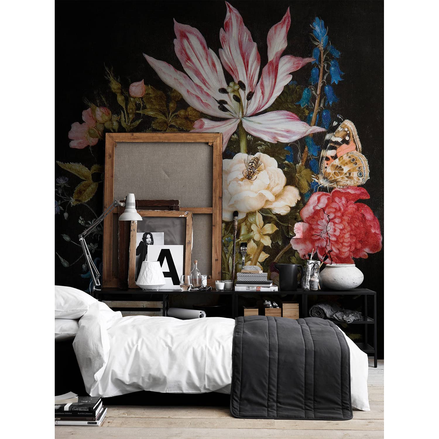 Papier peint meuble chambre salon cuisine fleurs nature néerlandaise décoration murale latex 250x250