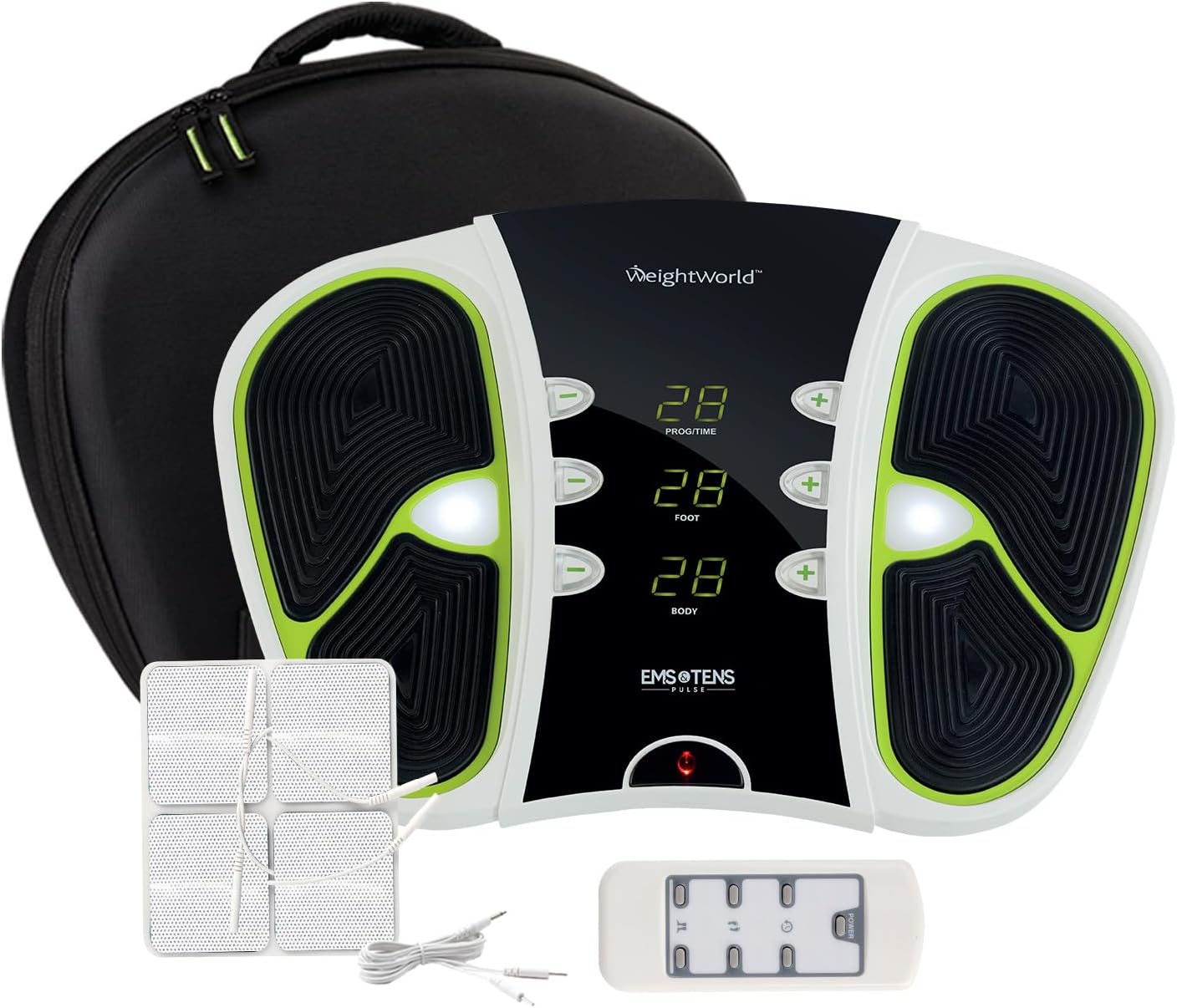 WeightWorld Circulator device with remote, electrode pads, and travel bag