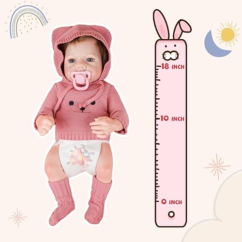 Miniatura 2 de Muñecas de bebé Reborn de vinilo realista de 18 pulgadas, muñecas de bebé Reborn realistas de silicona con kit de alimentación, juego de caja de