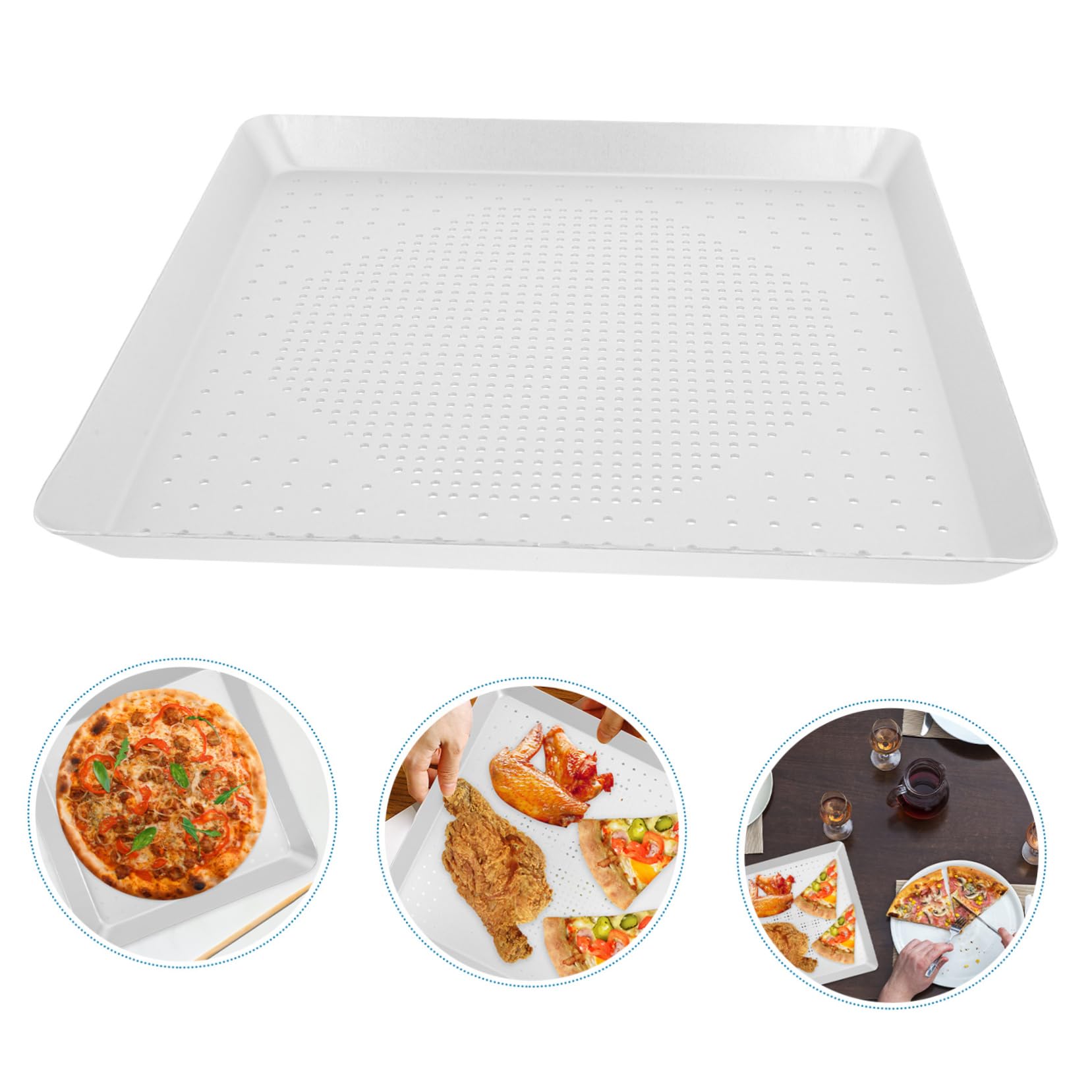 iplusmile Teglia Perforata per Pizza 12 Pollici in Lega di Alluminio Resistente al Calore Distribuzione Uniforme del Calore per Forno e Uso Domestico