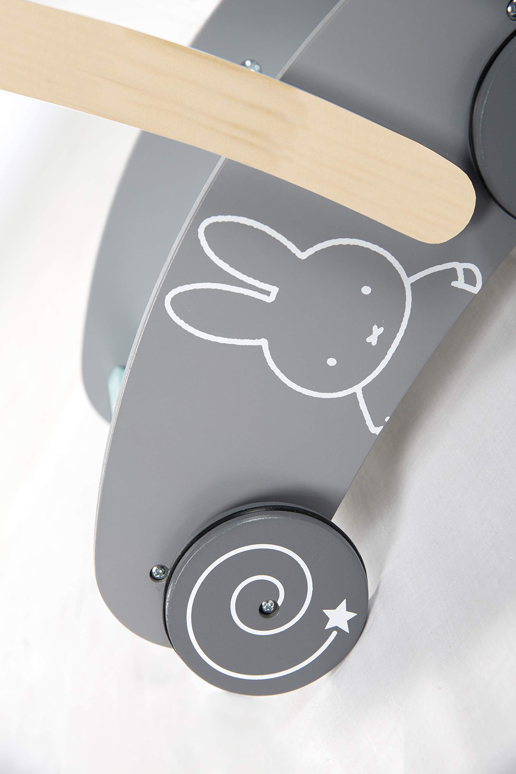roba Schiebewagen miffy mit 35-teiligem Bauklötze-Set, Holz natur und lackiert, Griffhöhe: 45cm, BxL: 23x31cm, als Puppenwagen nutzbar