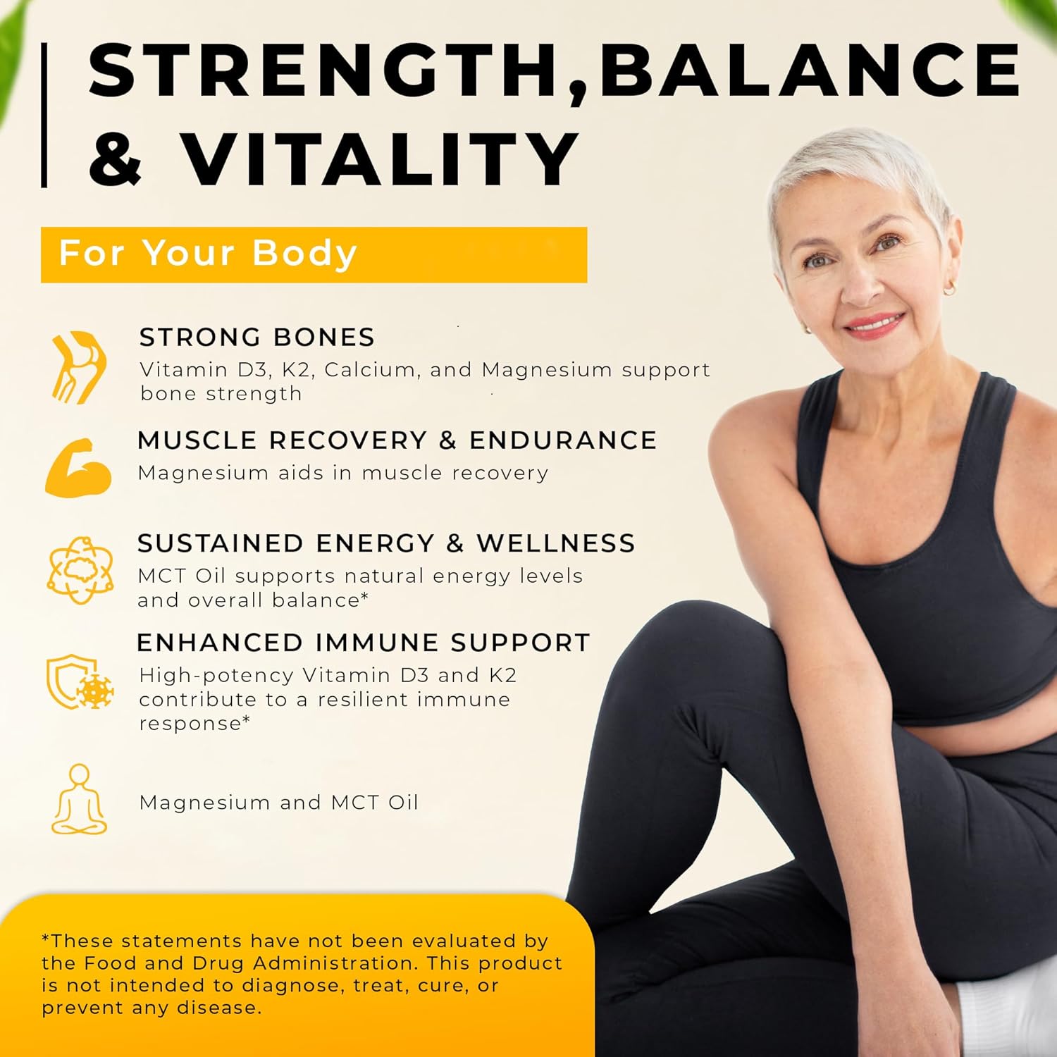 Liquid Vitamin D3 K2 Magnesium Liposomal Drops with 10000 IU Cholecalciferol, MK7, Vitamin A, Calcium, MCT Oil, Organic Sunflower Lecithin for Immune Bone Skin ADK Supplement - Image 5