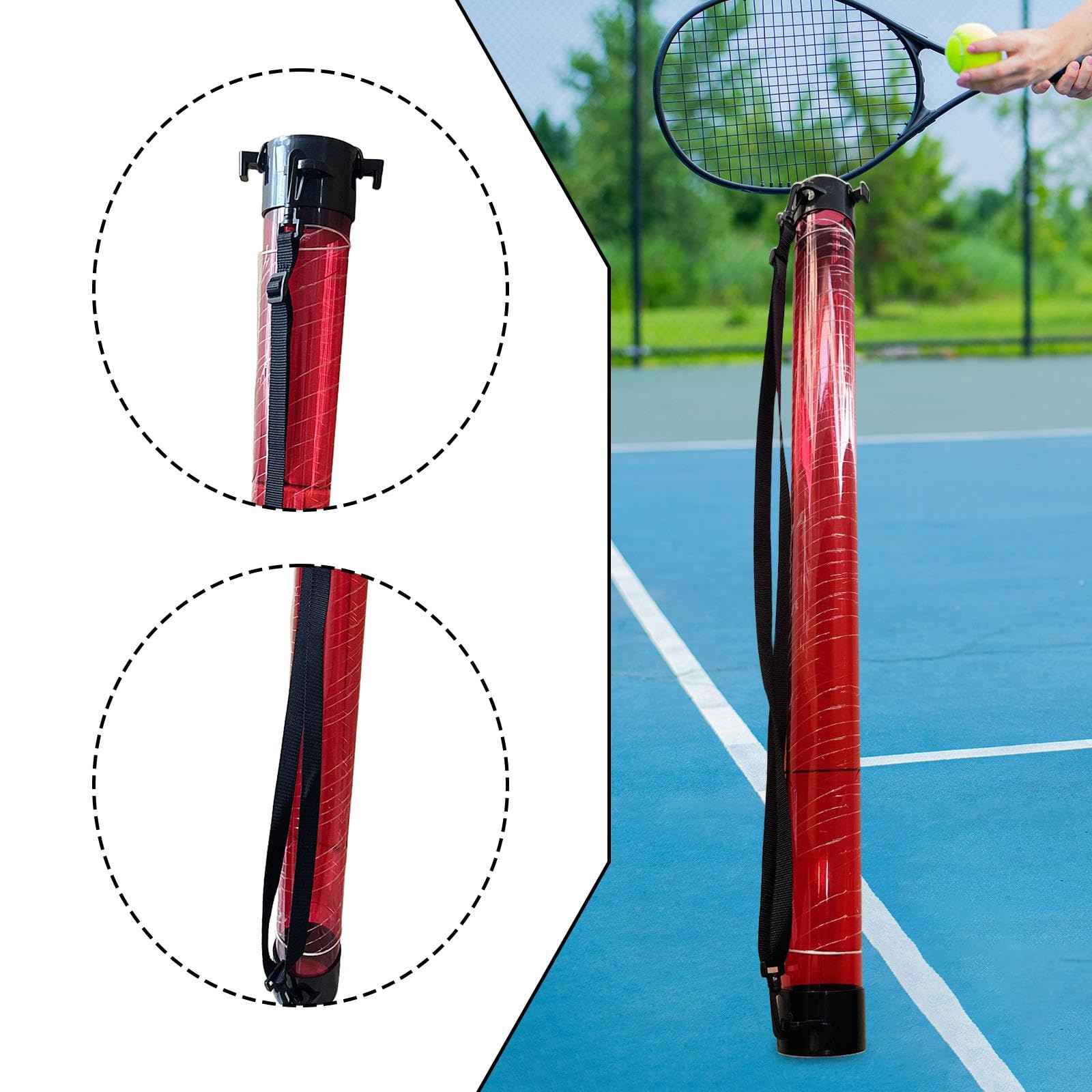 Raccogli Palline da Tennis, Tubo, Supporto Leggero E Portatile, Raccogli Palline da Pickleball per Allenamento in Club, Viaggi E attività All'aper