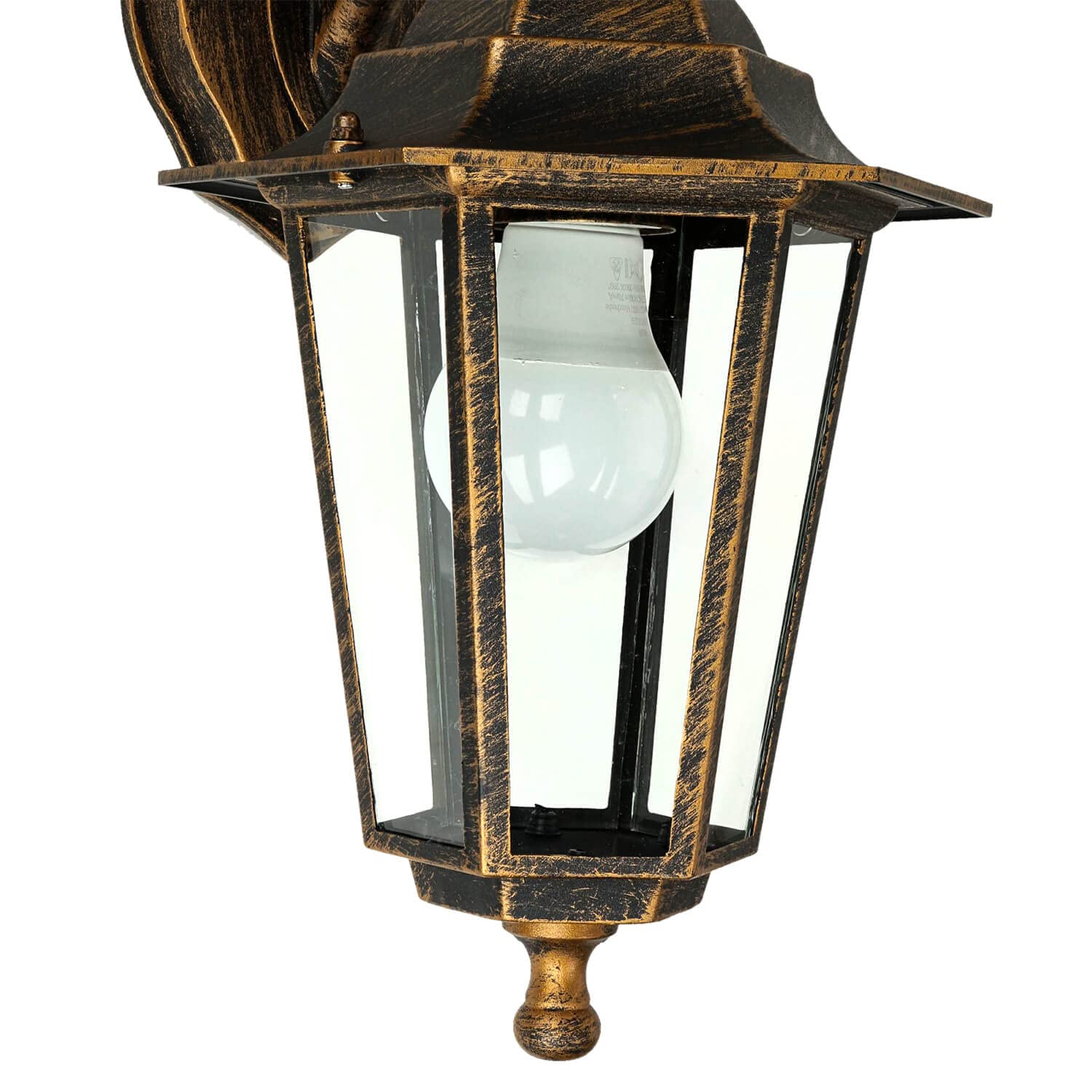 Licht-Erlebnisse Außenwandlampe Glas Aluminium in Kupfer Antik IP44 Haustür Terrasse B:17 cm E27 Rustikale Laterne nostalgische Außenleuchte Garten PARIS