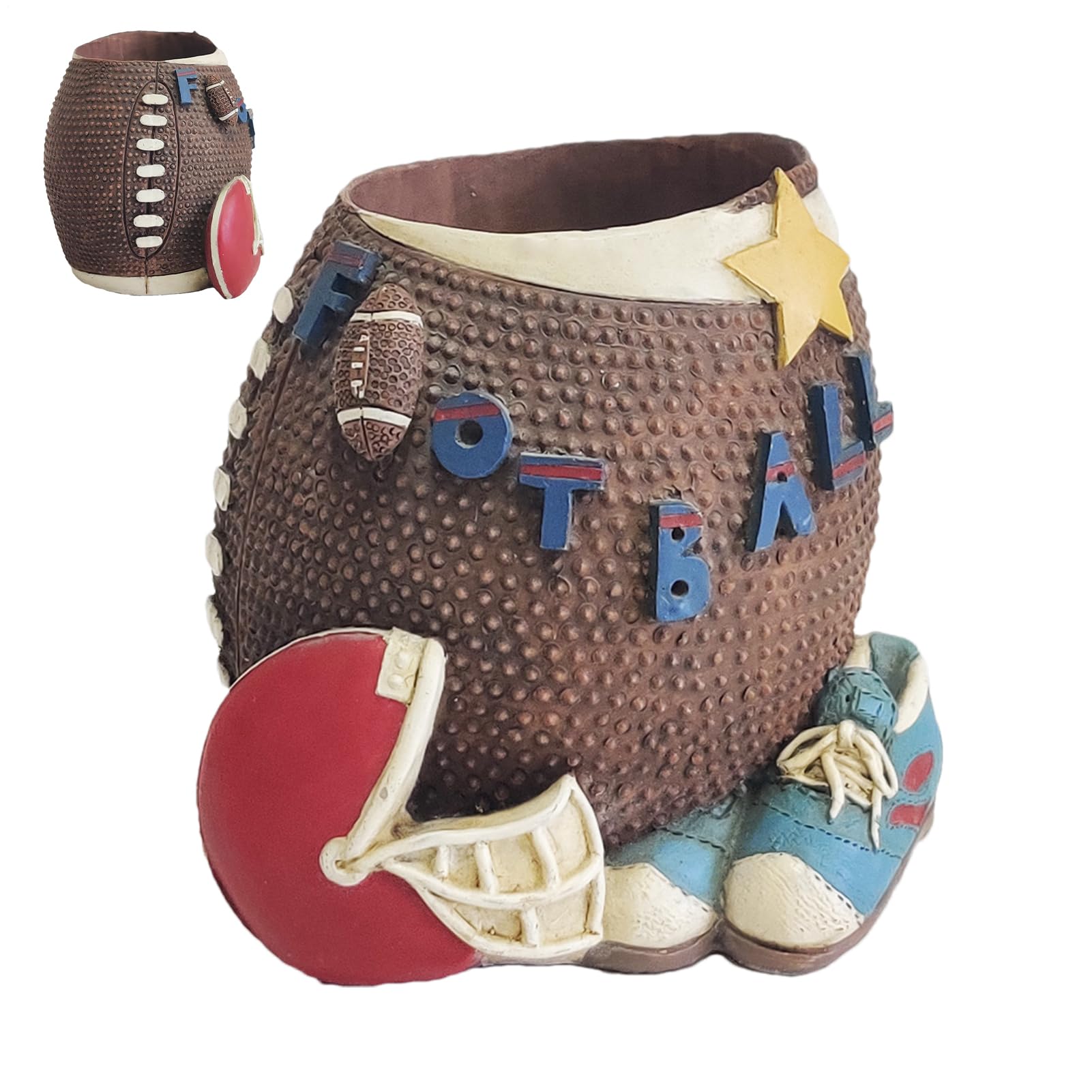 Porte-stylo de bureau mignon pour ranger le désordre, pot résine forme de football