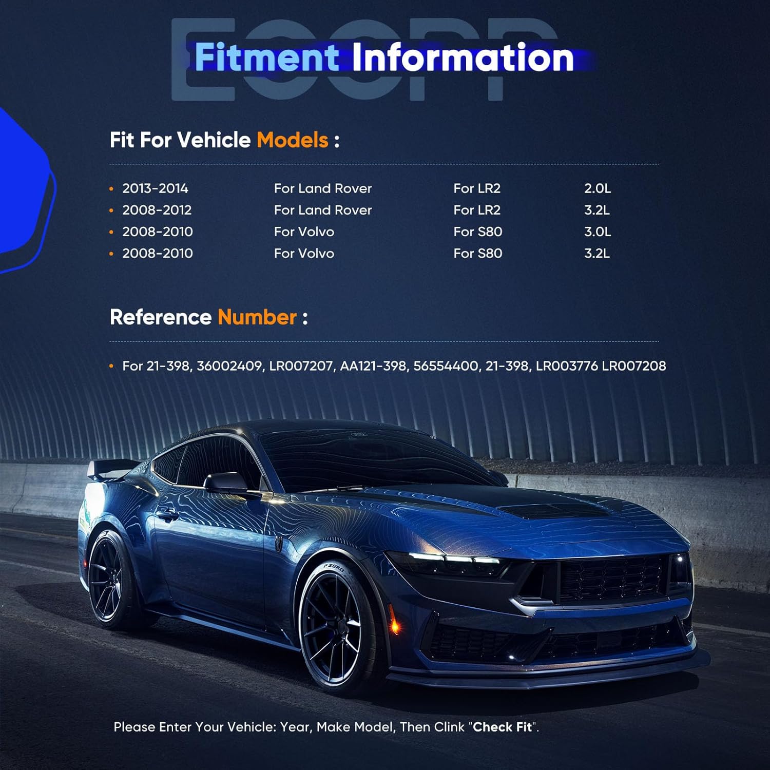 ECCPP Power Steering Pump fit for Land RoverL R2 2006 2007 2008 2009 2010 2011 2012 2013 2014 3.2L 3192CC l6 GAS DOHC Naturally Aspirated Replace #21-398