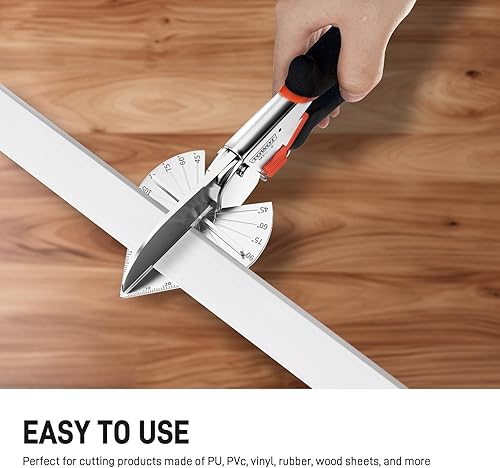 Miniatura 7 de TOWOT Tijeras de inglete, cortador de inglete angular, tijeras multifuncionales para corte angular, ajustables de 45 a 135 grados con bloqueo de