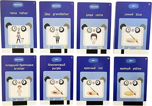 Miniatura 7 de Tarjetas didácticas para llevar inglés ruso, 112 unidades, enseña y aprende palabras básicas del alfabeto ruso para niños, aprendizaje temprano
