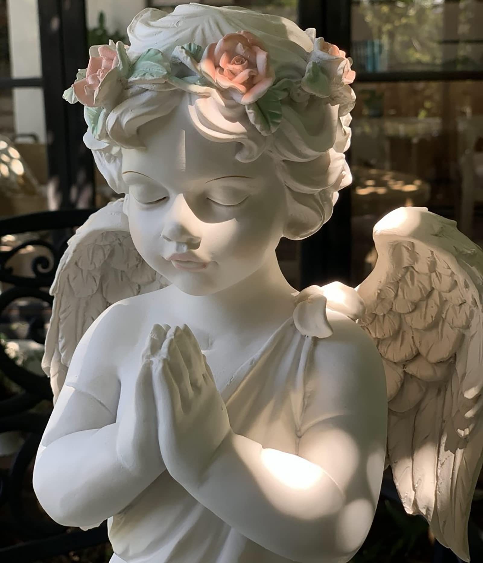 BRABUD Engelsstatue Aus Kunstharz – 13 Cm, Weiß, Betender Cherub Für Haus & Garten, Dekoration & Sammlung