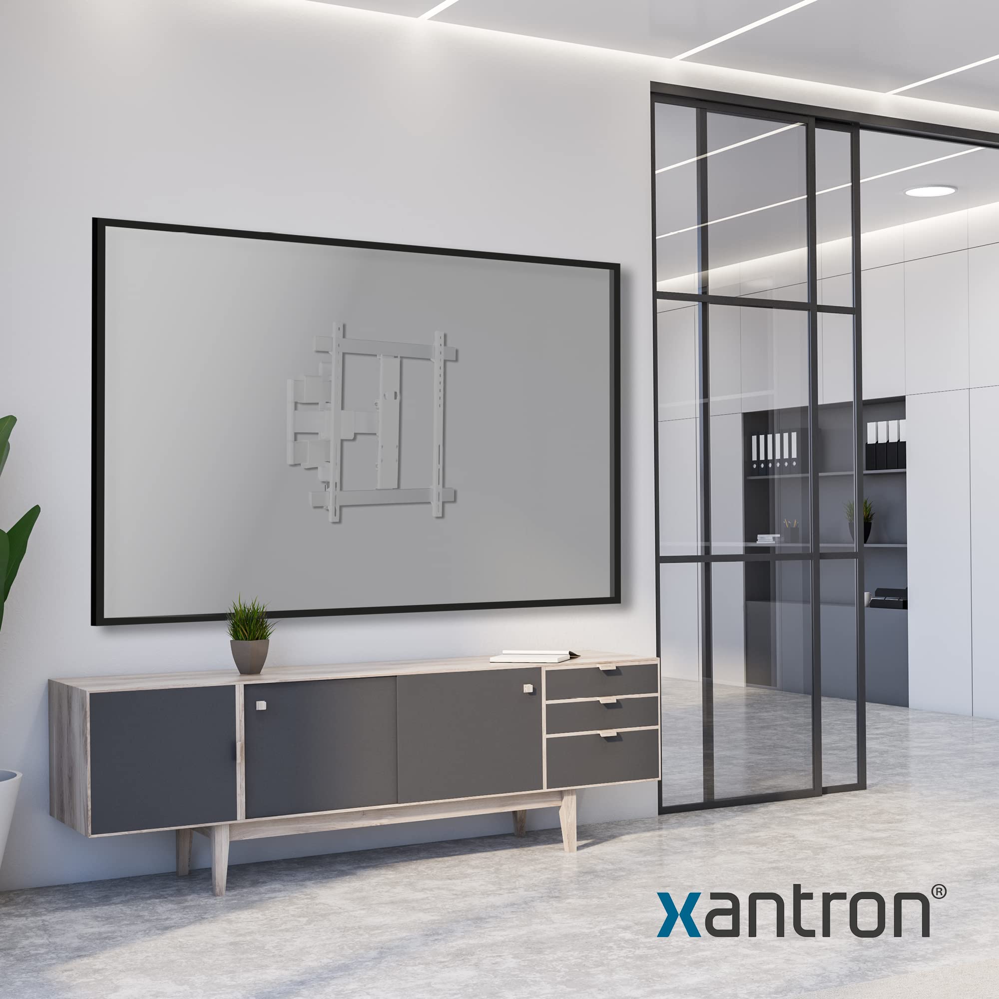 Xantron Supporto TV Parete Girevole Inclinabile 32-60 Pollici, Bianco