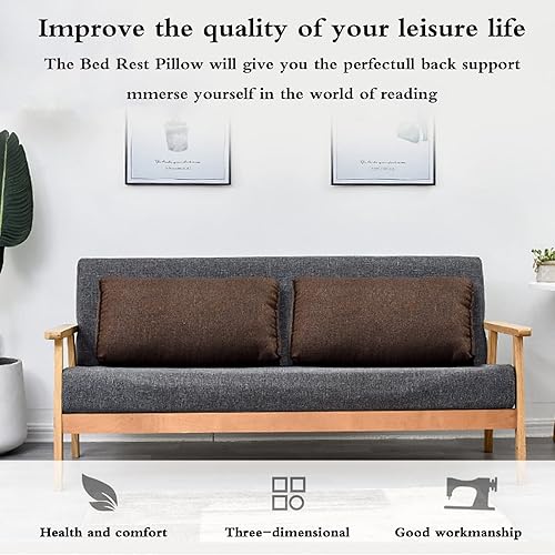 Miniatura 3 de Almohada de apoyo lumbar para sofá, respaldo grande de espuma dura, almohada de cabecera de cuña, almohada de lectura para dormitorio, soporte de