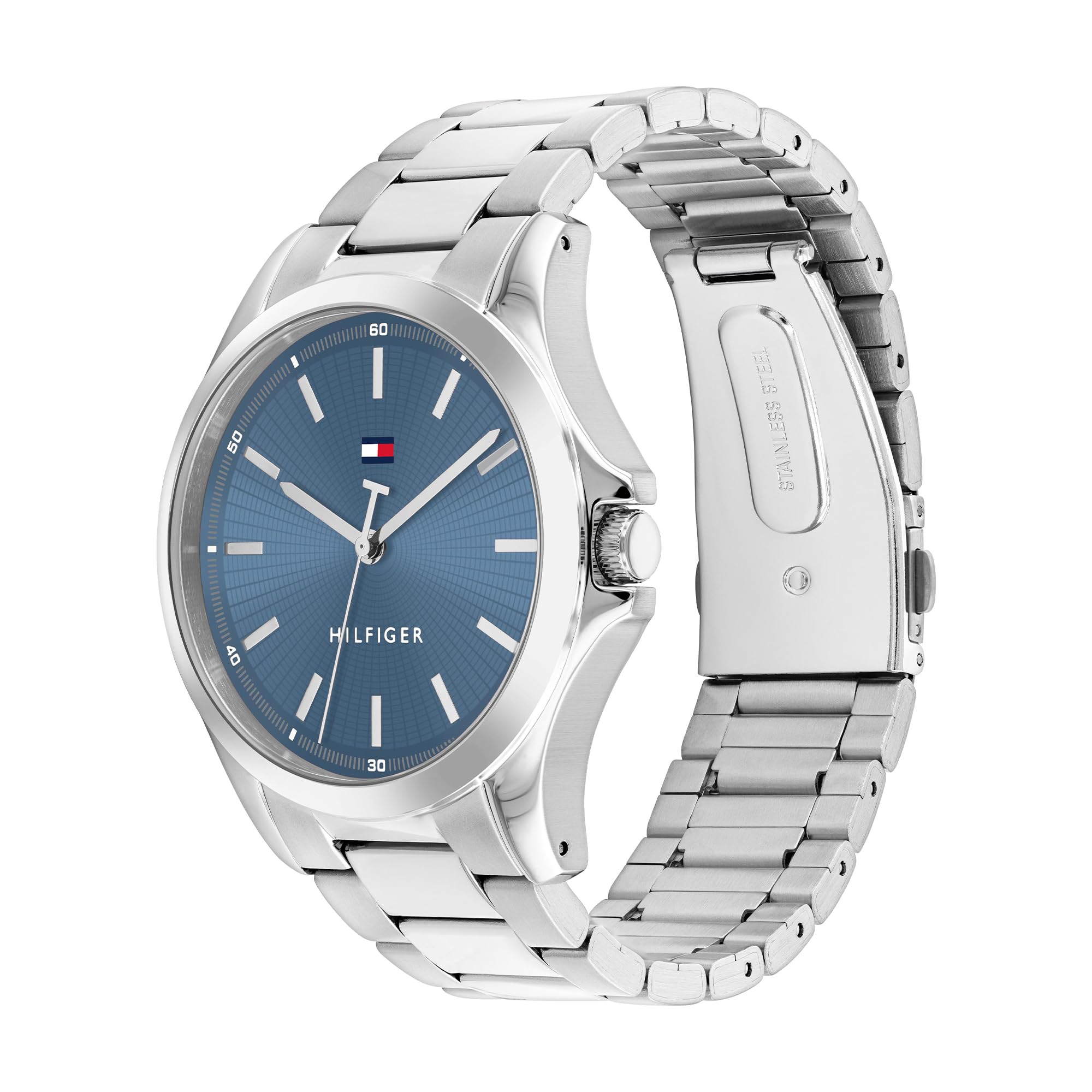 Tommy Hilfiger Bruce Analog-Quarzuhr für Herren mit Silikon- und Edelstahlarmband