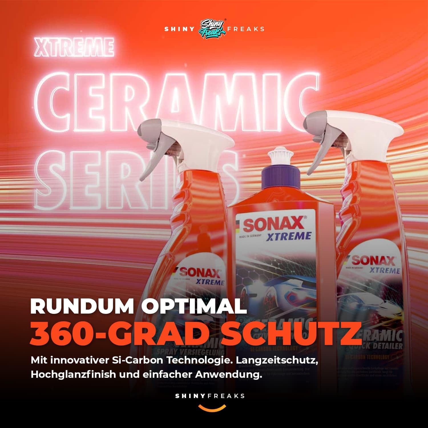 Versiegelungs Set: SONAX XTREME Ceramic SprayVersiegelung 750ml + Ceramic QuickDetailer 750ml + Ceramic ActiveShampoo 500ml – Versiegelung, Pflege & Finish im Set inkl. Zubehör
