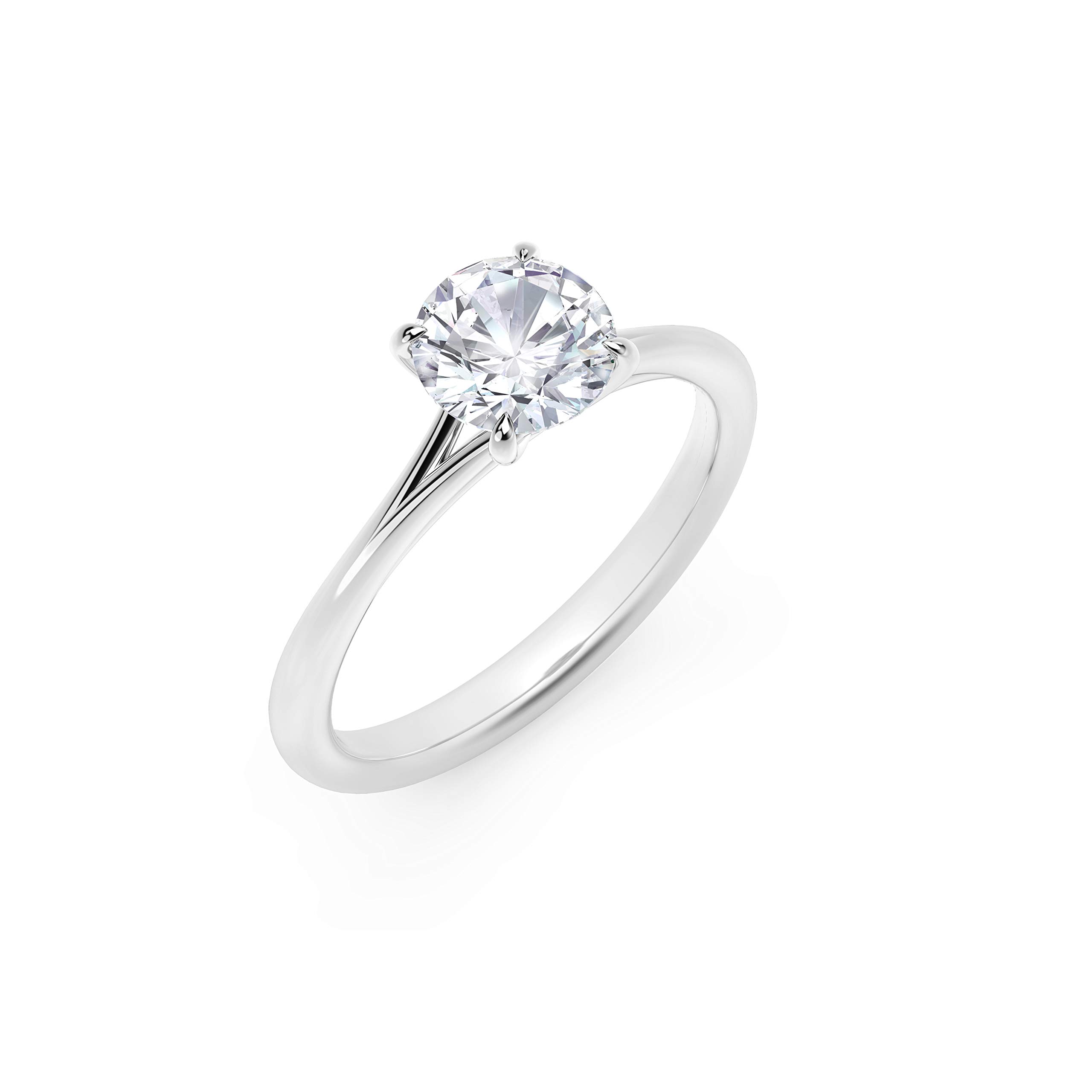 Scermino Jewellery Solitaire Ring in White Gold : Natural Diamond D VS1 from 0.50 carats Certified