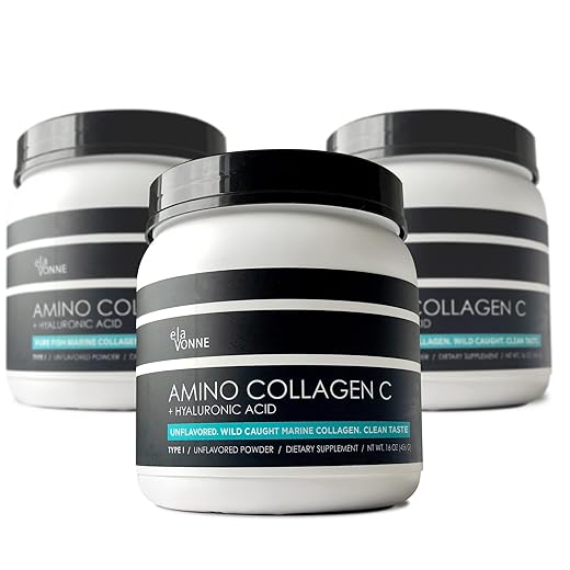 (3-Pack) Amino Collagen C - Collagen Powder (180 Scoops) - Marine Collagen Peptides + Hyaluronic Acid. No Sugar. No Odor. Non GMO. USA. for Hair, Skin, Nails, Joints, & Gut Health.