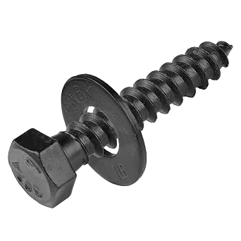 3/8 x 2 50 Pack Lag Screw Kit, 50 Screws and 50 Washers, Ceramic Black Ruspert Coating for Exterior Use, Meets ASTM A307 and ASME B18.2.1, Industrial/Commerical Grade by Makers Bolt