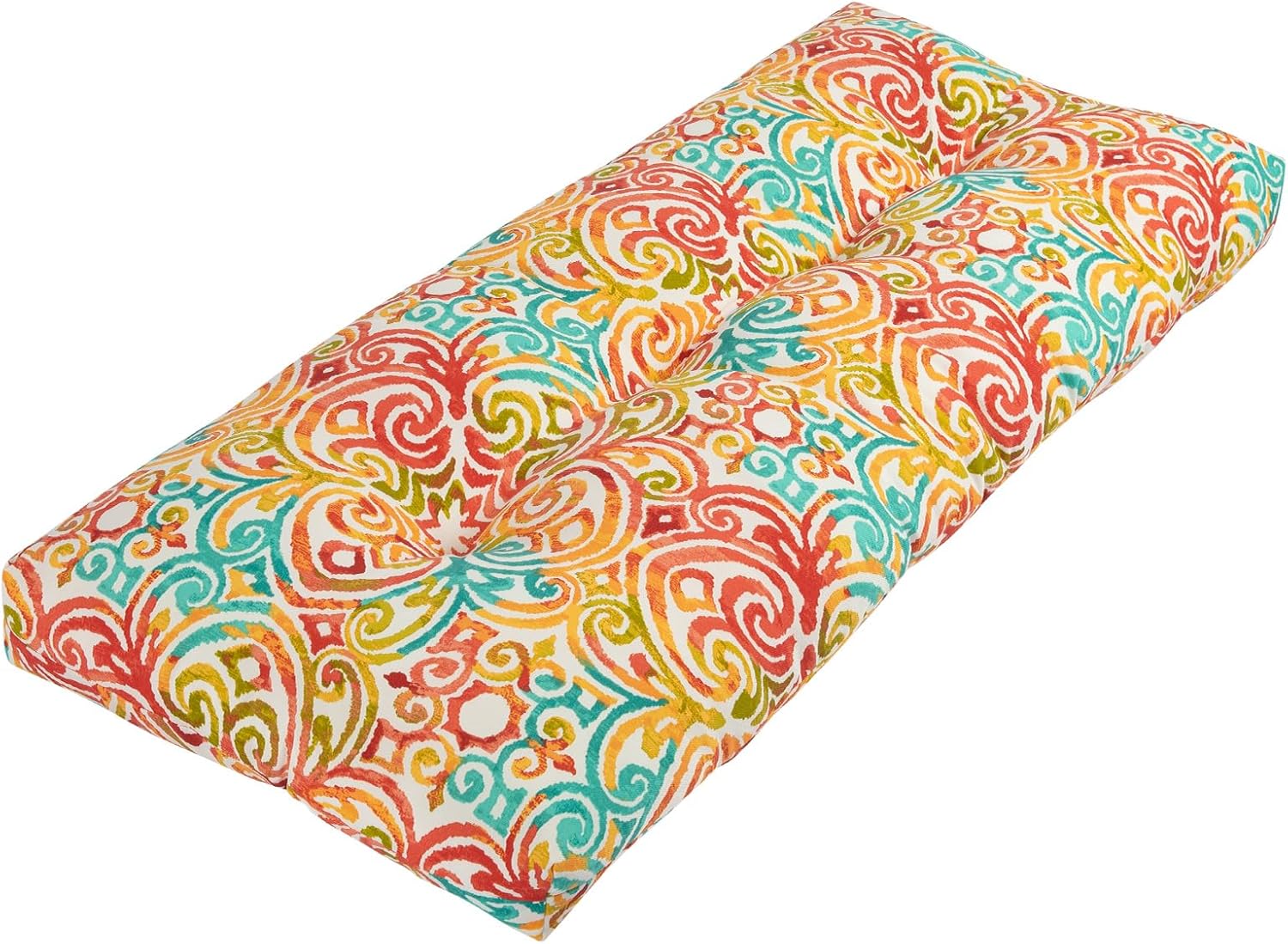 Patio Bench Cushion 42 x 18 Inch, Non-Slip Water Resistant Long Seat Pads, Indoor Outdoor Tufted Loveseat Cushion for Garden, Swing, Settee, Window, Wicker, Front Porch(Corinthian Dapple) 42x18x5 Inch Corinthian Dapple