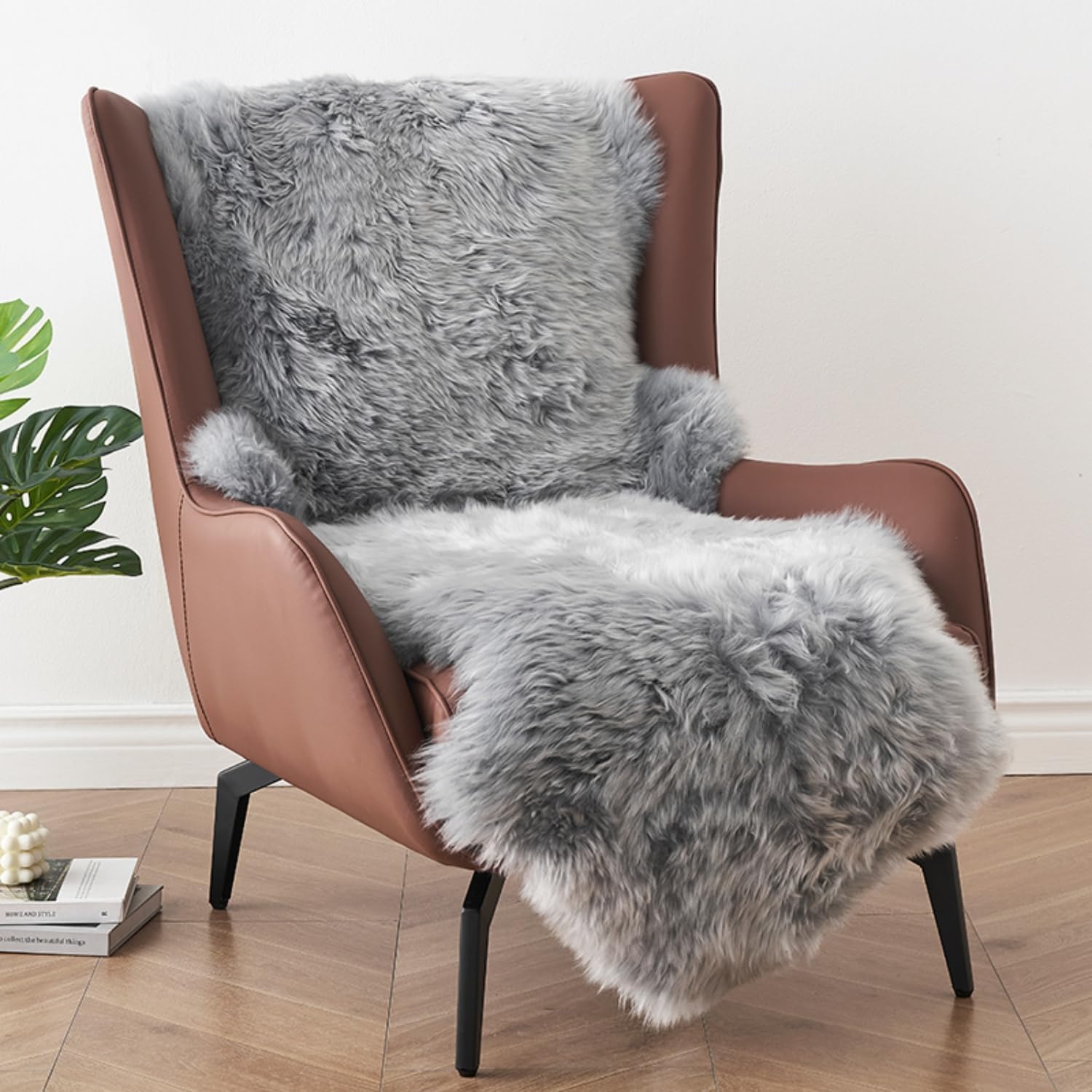 Amazon | ムートンラグ 天然羊毛100% オーストラリア産 ムートン 長毛