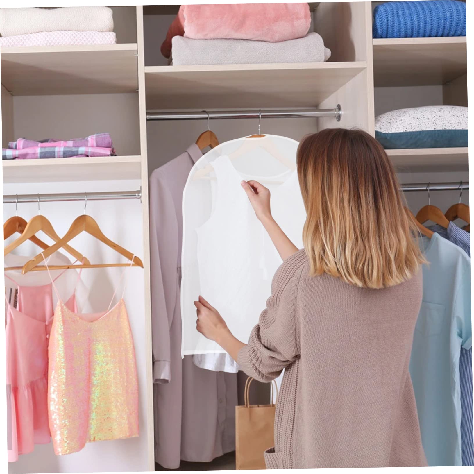 10piezas Guardapolvo De Fundas Para Guardar Vestidos Transparentes Fundas Para Armario Para Ropa De Casa Colgar Ropa Dormitorios
