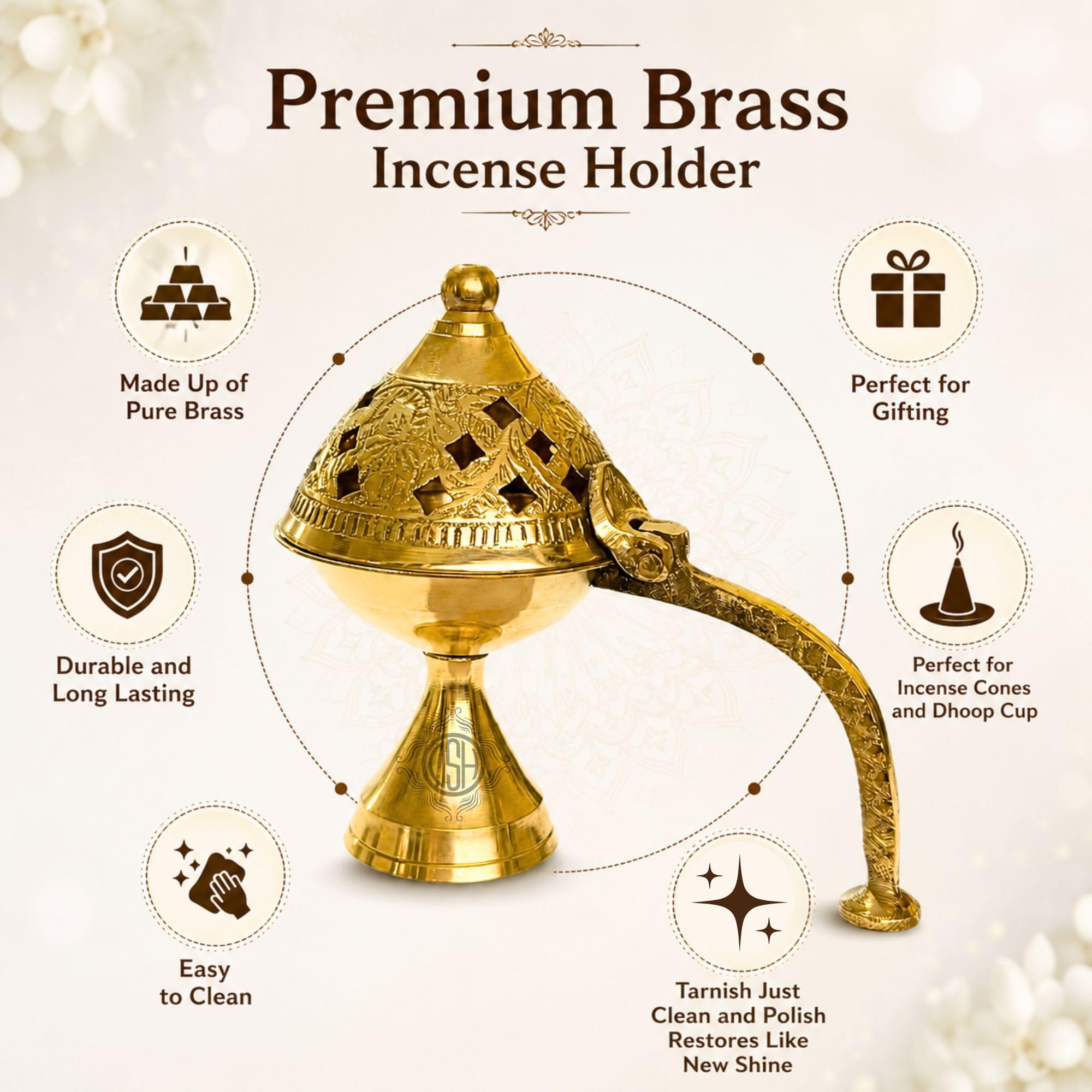 Brass Loban Burner - Purify Your Home -8