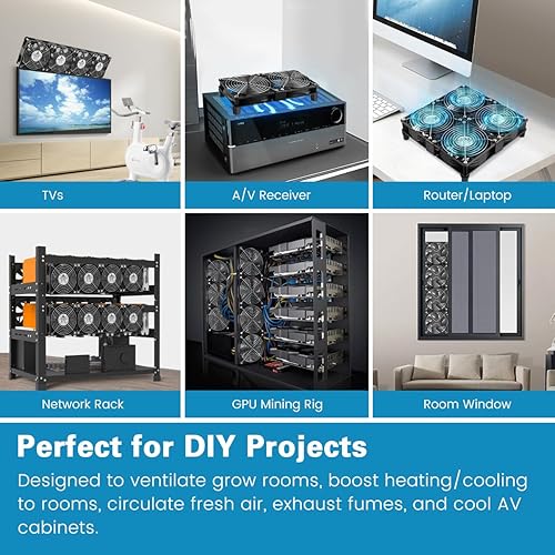Miniatura 6 de GDSTIME Potentes ventiladores de computadora de 0.157 x 4.724 in con alimentación de CA 100 V 240 V controlador de velocidad variable proyectos de