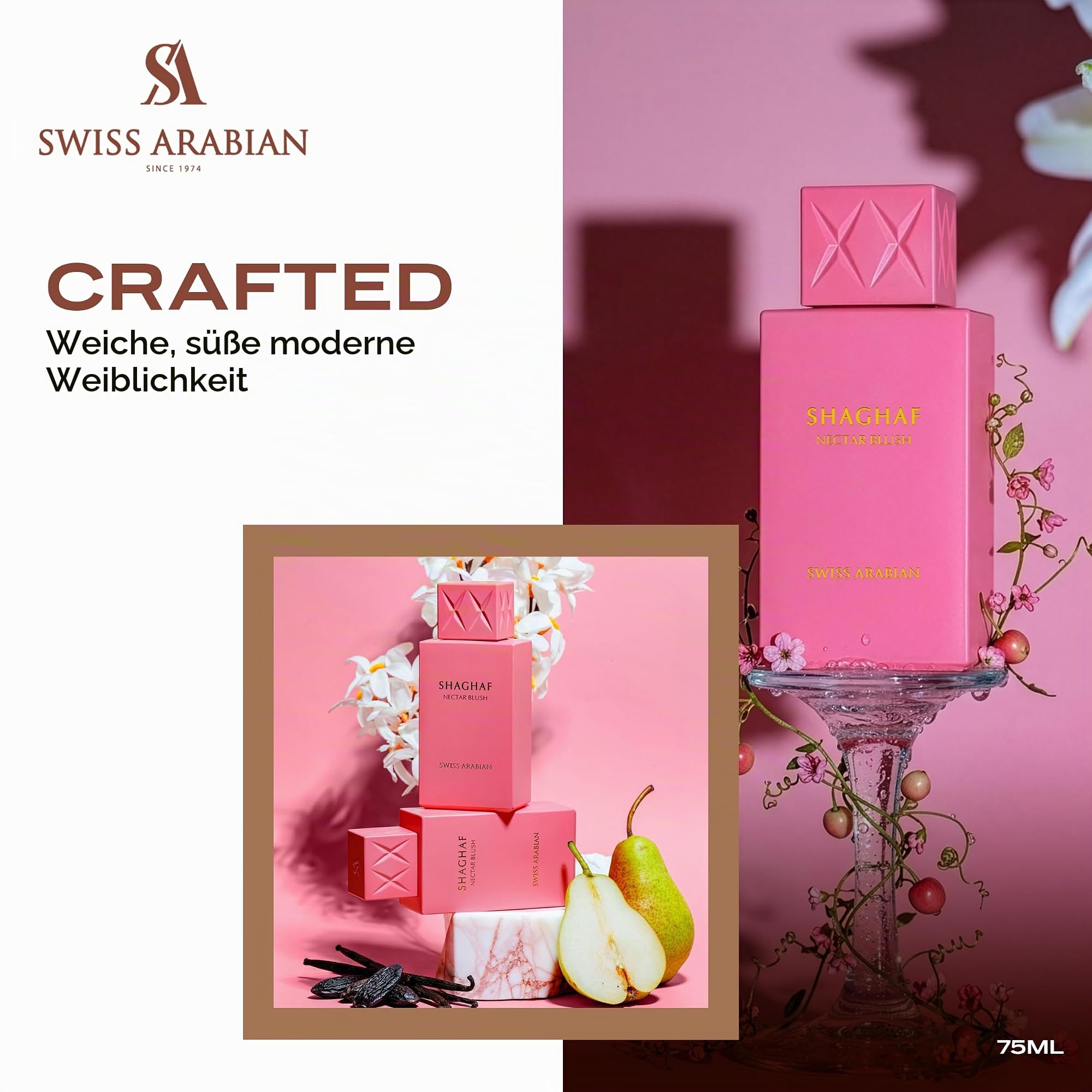 Swiss Arabian Shaghaf Oud Nectar Blush Eau de Parfum 75ml