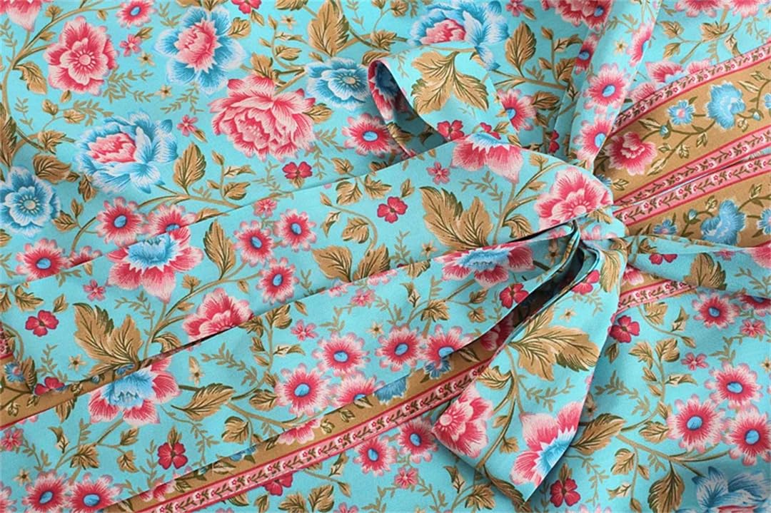 Wjnvfioo Kimono vintage con stampa floreale da donna con scollo a V e maniche a pipistrello