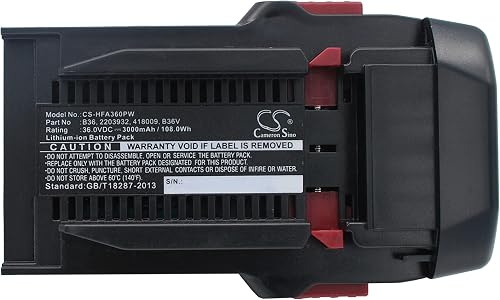 Cameron Sino Battery for HILTI TE6-A Li, TE6-A36, WSR36-A PN:HILTI 2203932, 418009, B36, B36V 3000mAh / 108.0Wh