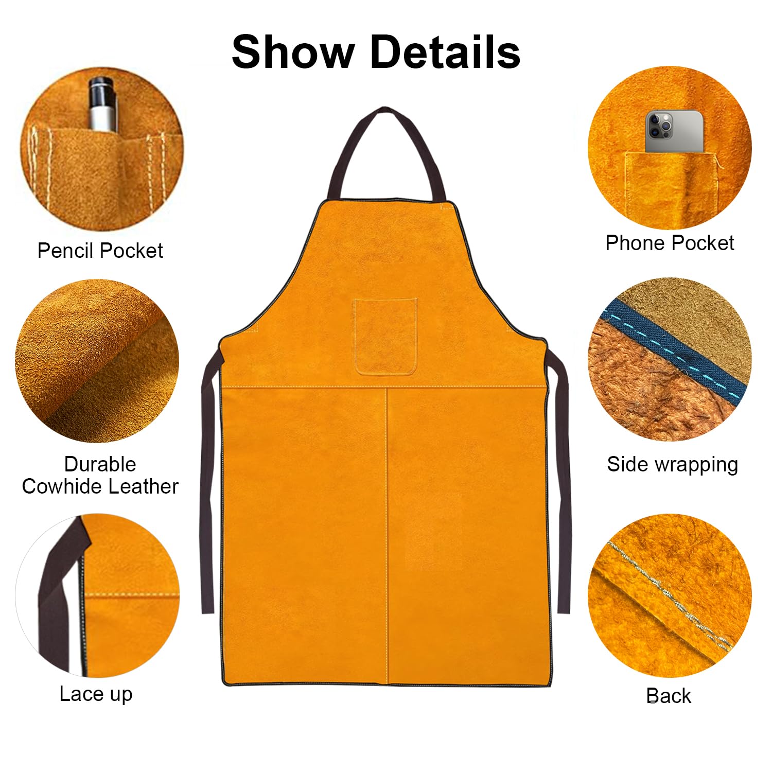 Tablier de soudage pour homme avec gants et pieds – Résistant à la chaleur et ignifuge – Tablier de forgeron