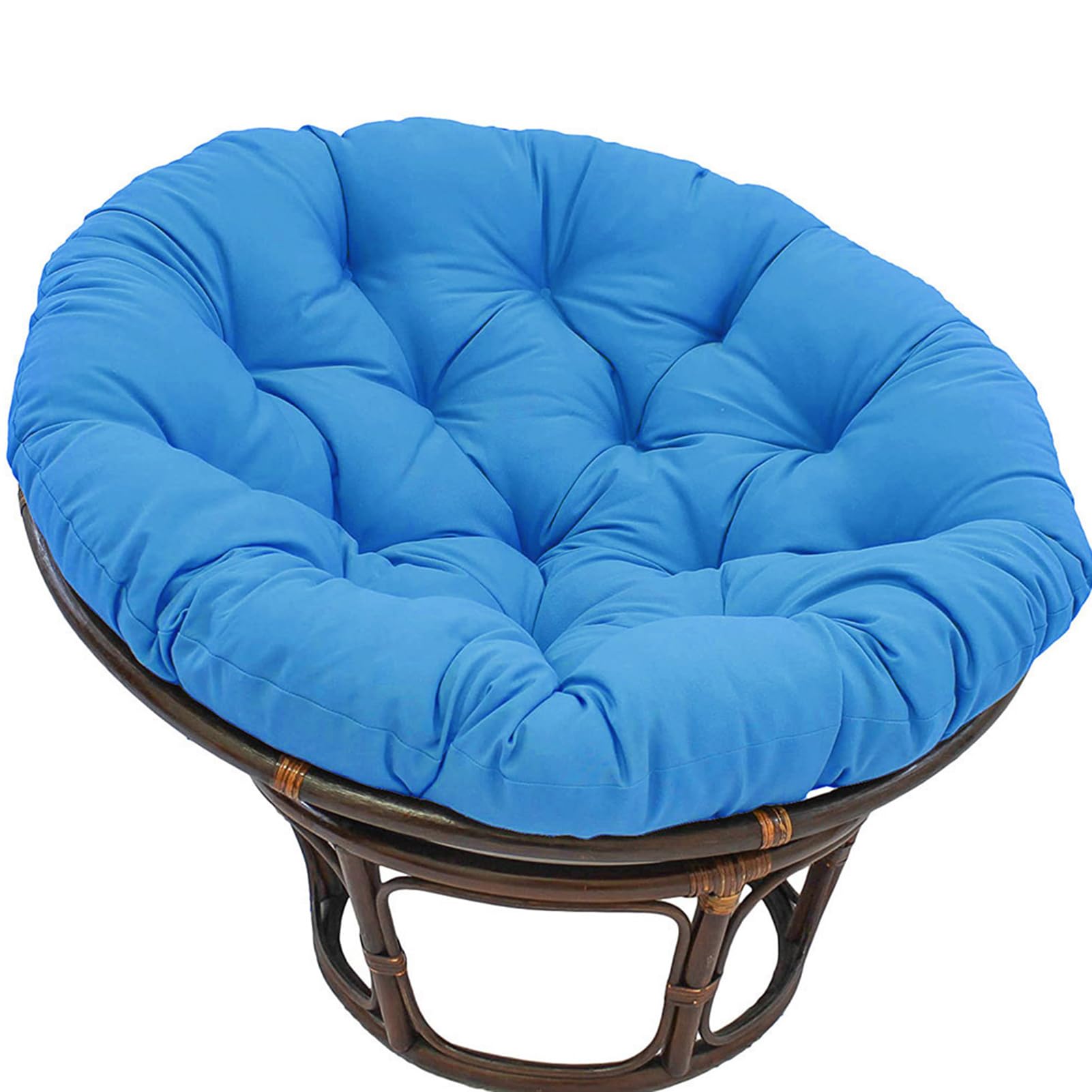 Coussin de chaise rond bleu paon 10 cm épaisseur pour fauteuil jardin