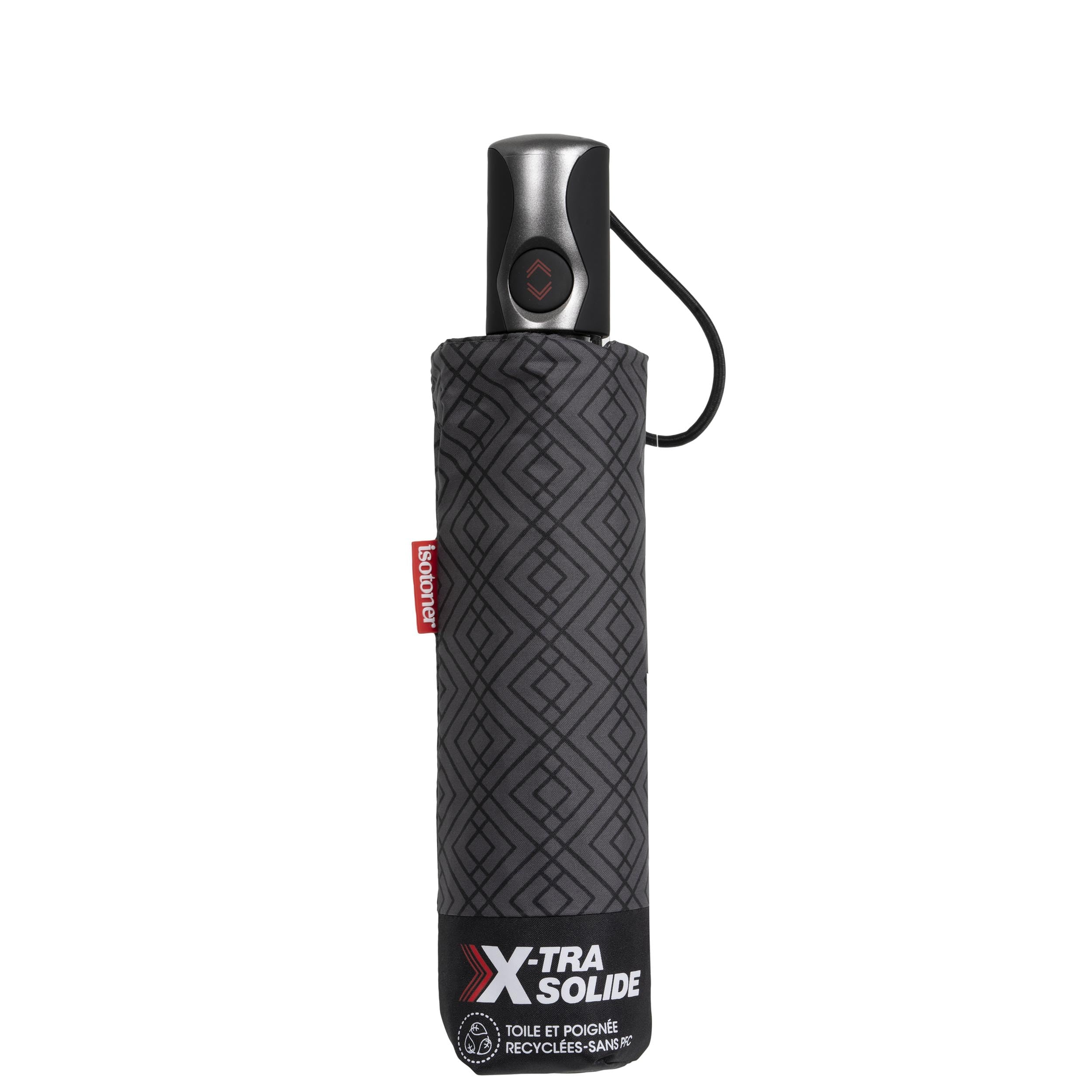 Isotoner - Paraguas para hombre x-tra sólido, ultra repelente al agua, apertura/cierre automático, Monograma Hombre, ST