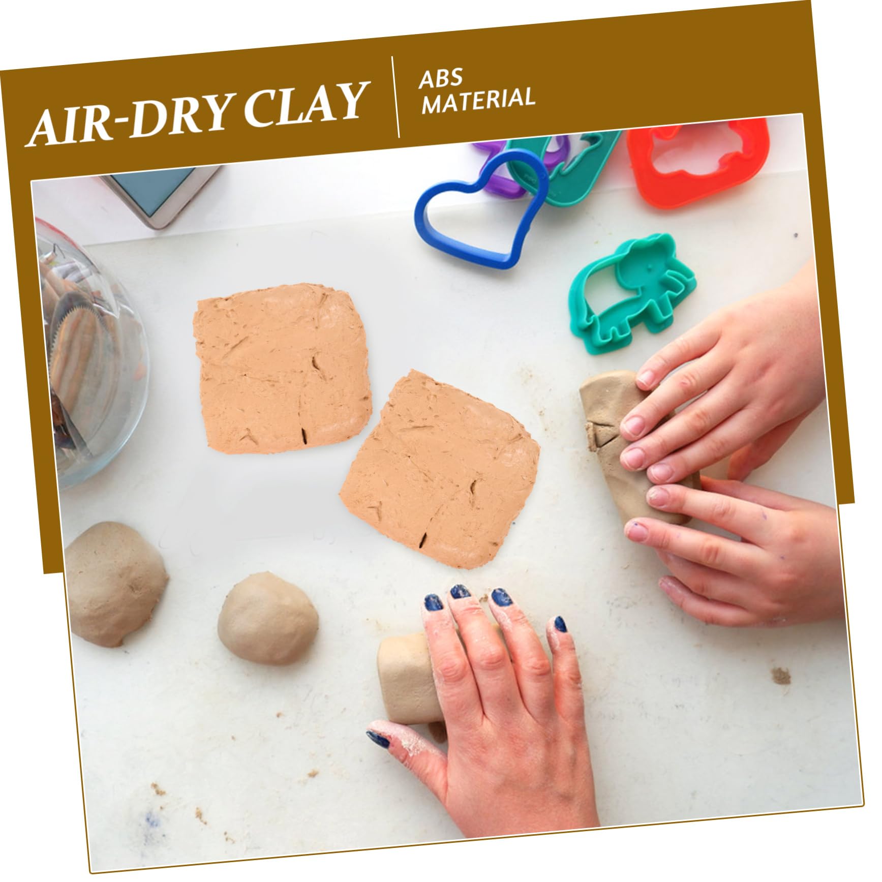 Lurrose Pâte à Modeler à Séchage à L’air 6 Pièces Abs Beige