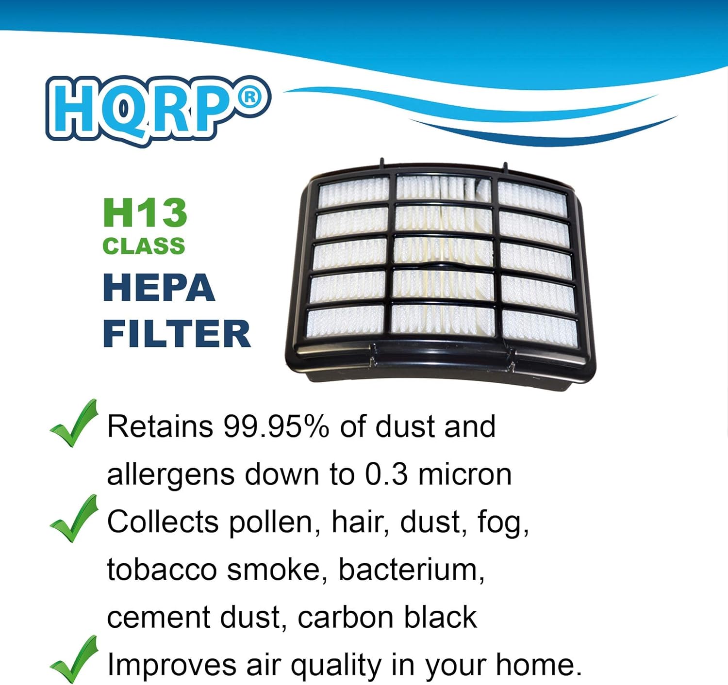 HQRP 2-pack Filter Kit compatible with Shark Navigator UV540 NV358 NV391 NV390 CU500 series Lift-Away Professional Upright Vacuum Cleaner, XHF350 XFF350 Replacement