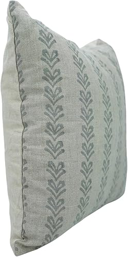 Miniatura 9 de Fabritual Fundas de almohada de algodón con estampado de bloques de 20 x 20 pulgadas, funda de cojín cuadrada para casa de campo al aire libre,