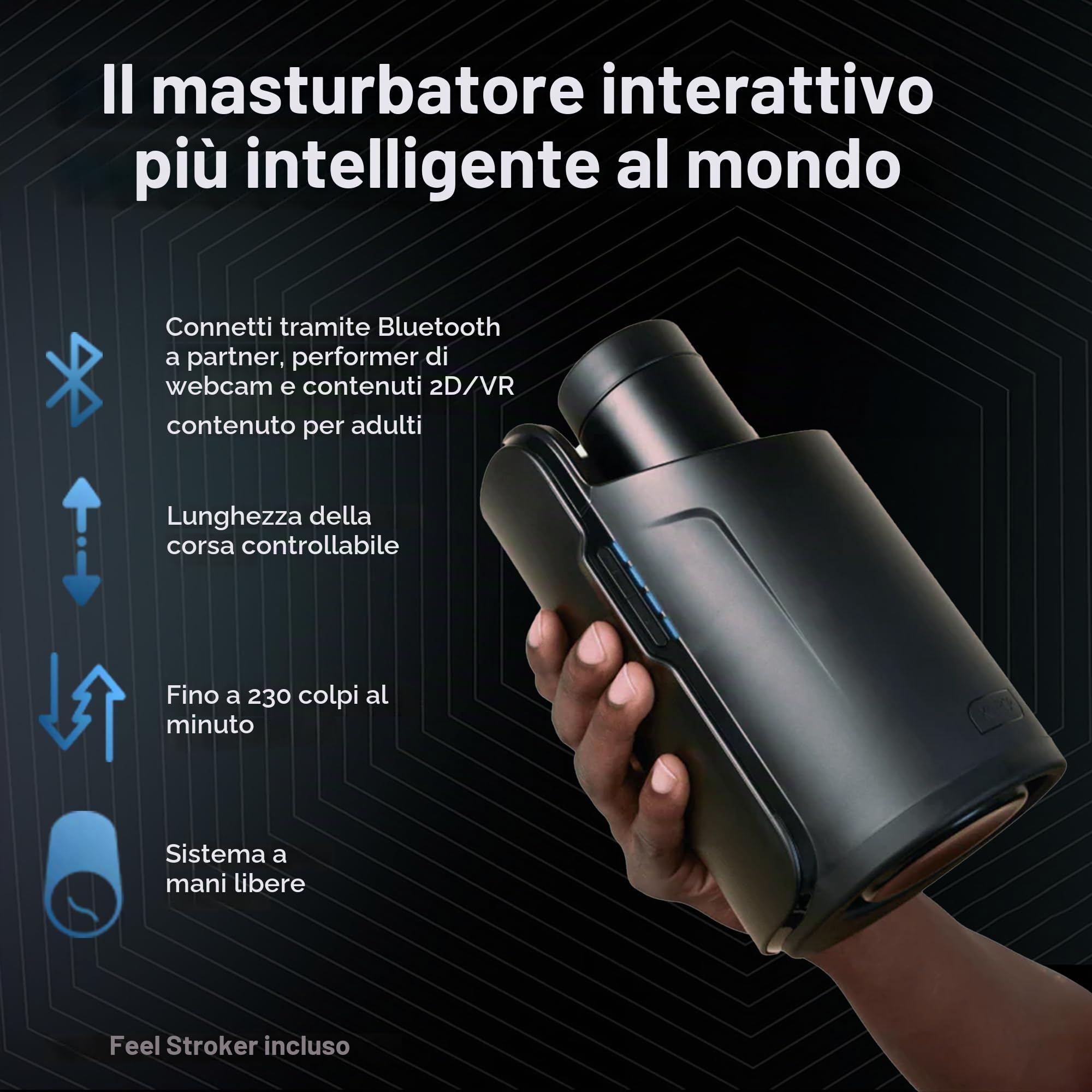 Masturbatore Maschile Automatico e Giocattoli Sessuali Maschili Kiiroo Keon Combo: Masturbatori Automatici di Kiiroo Che Emulano il Video Che Stai Guardando, Perfetti Giocattoli Sessuali per Uomini