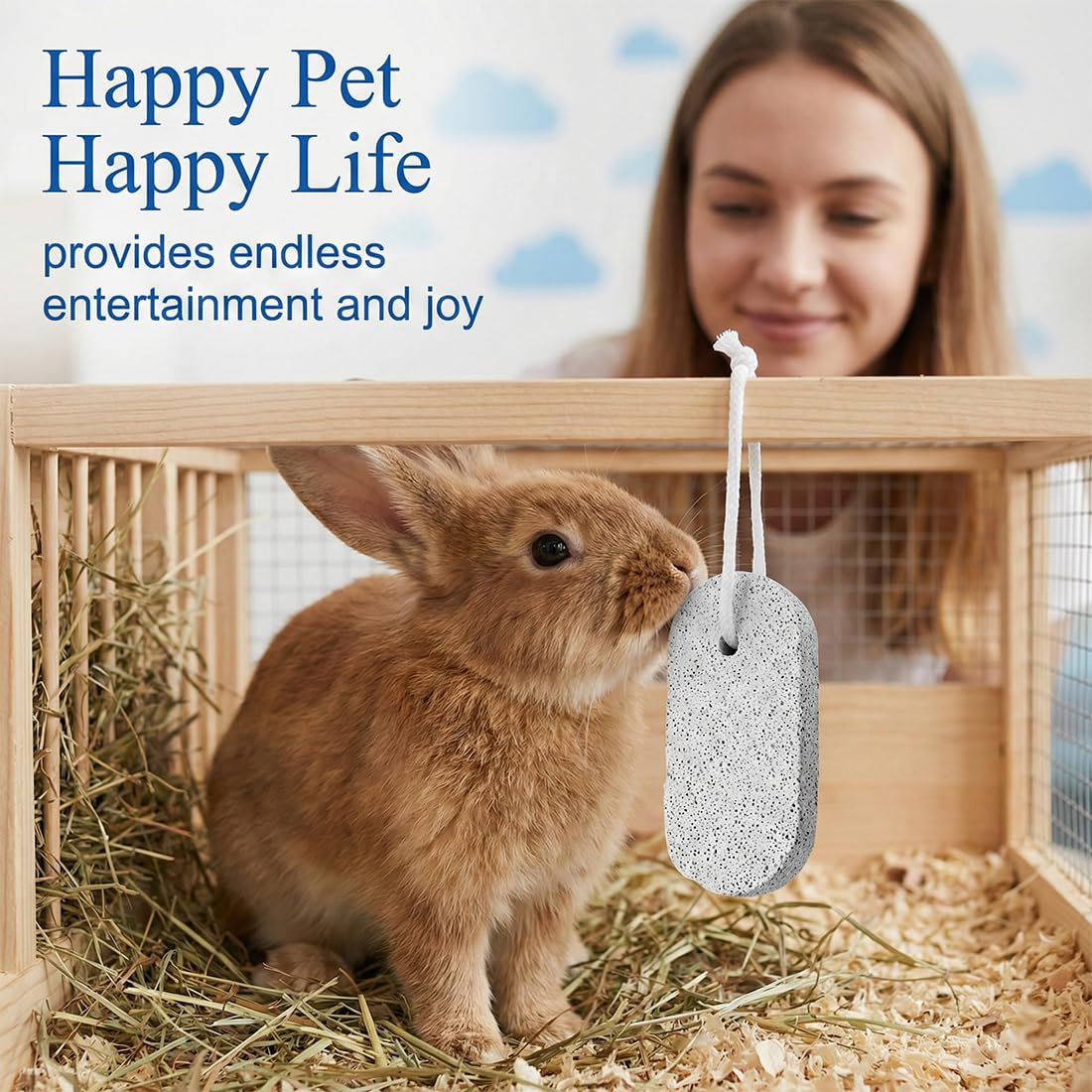 6 Pezzi Pietra per la Masticazione Degli Animali Domestici Masticabili per Animali Domestici Pietra Minerale al Calcio per Criceti Conigli e Cincillà Sicure e Naturali per Dentale