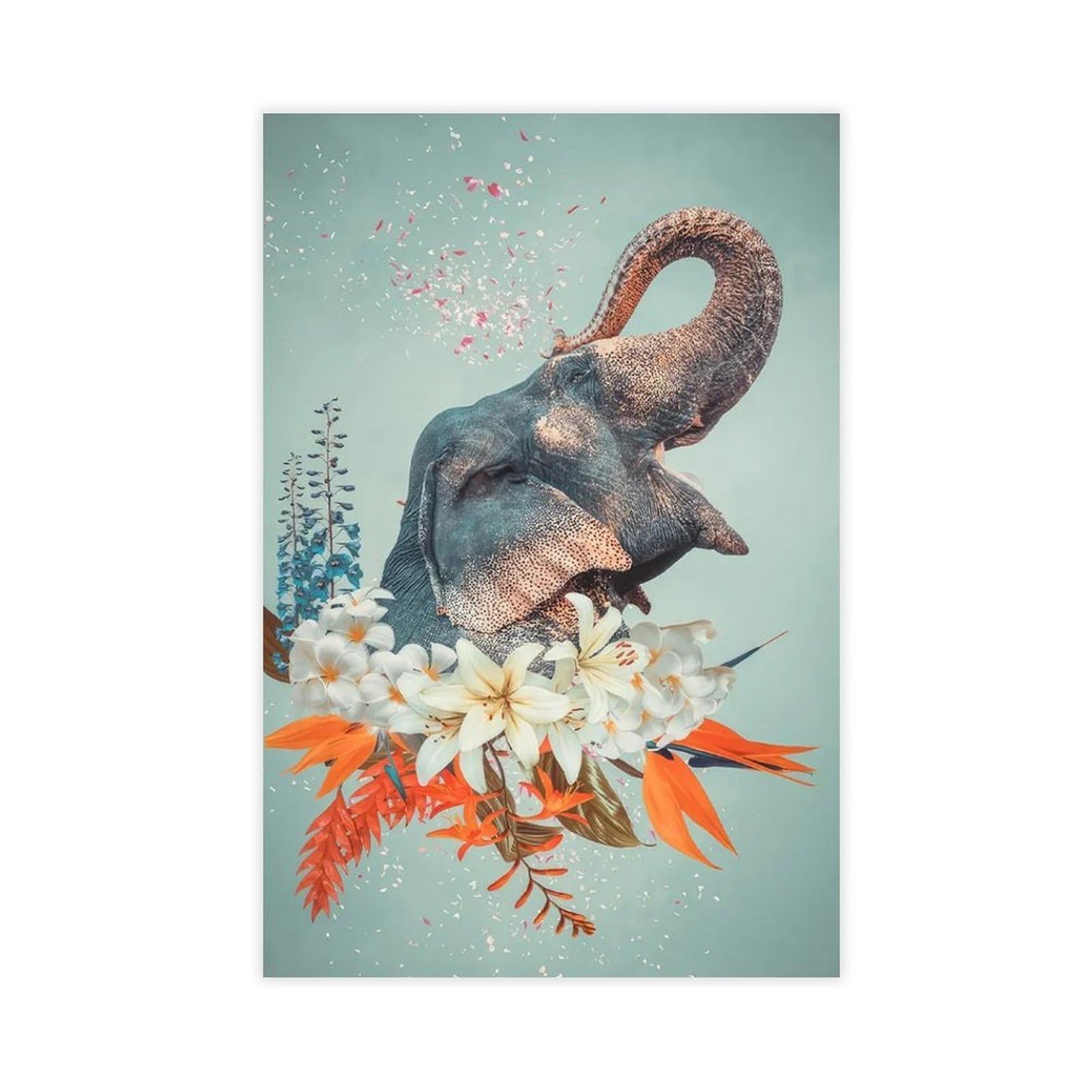 Bareronor Abstract Elephant Poster Canvas Poster Bedroom Decor Landscape Office Room Decor Gift 24" L X 36" W