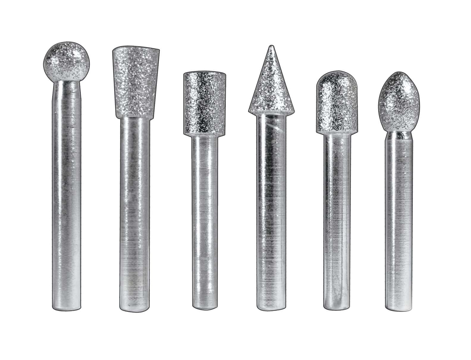 Meulettes, têtes Se Diamond 1/2 "X 1/4"-Queue : 6 pièces)