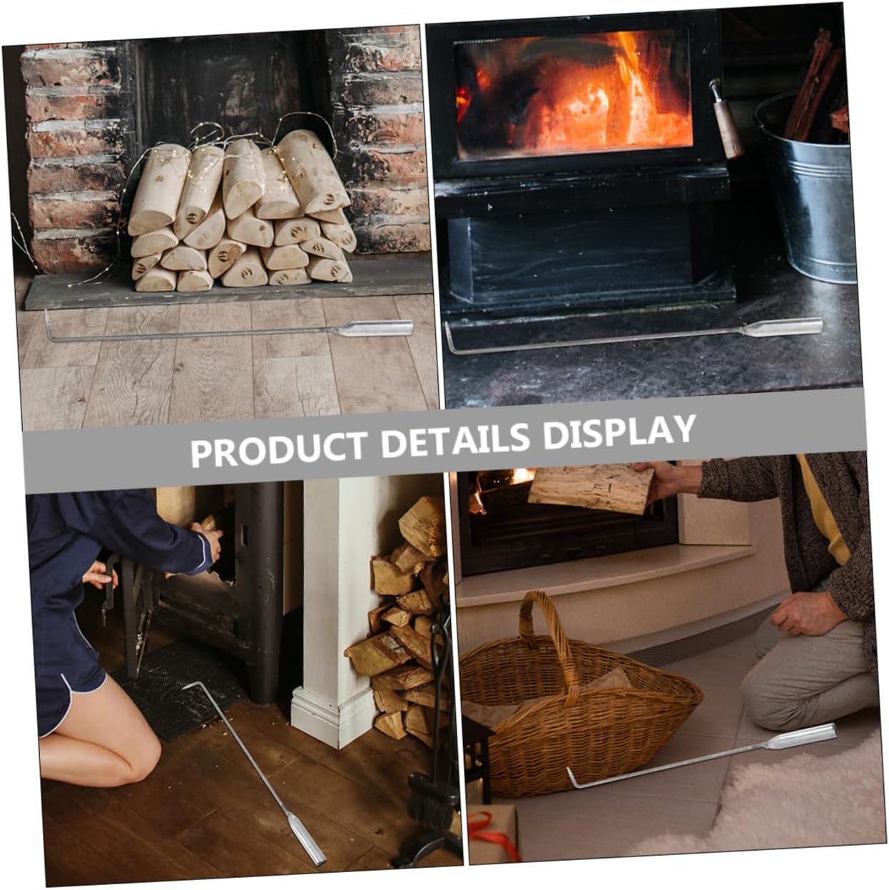 Steel Fire Poker Lightweight Portable Tool for Fireplace and Camping
