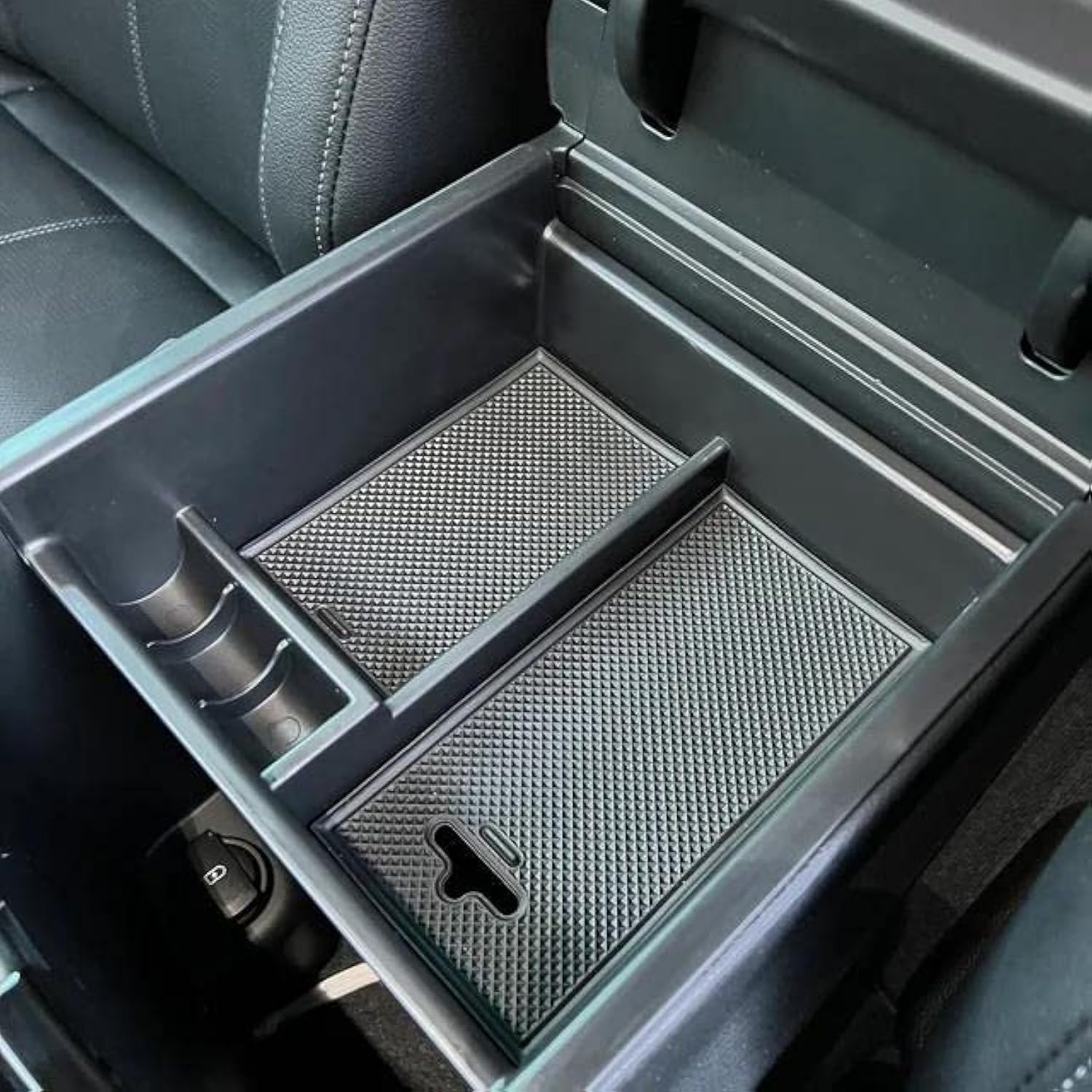 CDEFG for 2024 2025 Telluride Center Console Organizer Tray for Kia Telluride 2025 2024 2023 2022 2021 2020 Armrest Tray Storage Box Insert Tray Telluride Interior Accessory (Black Trim)